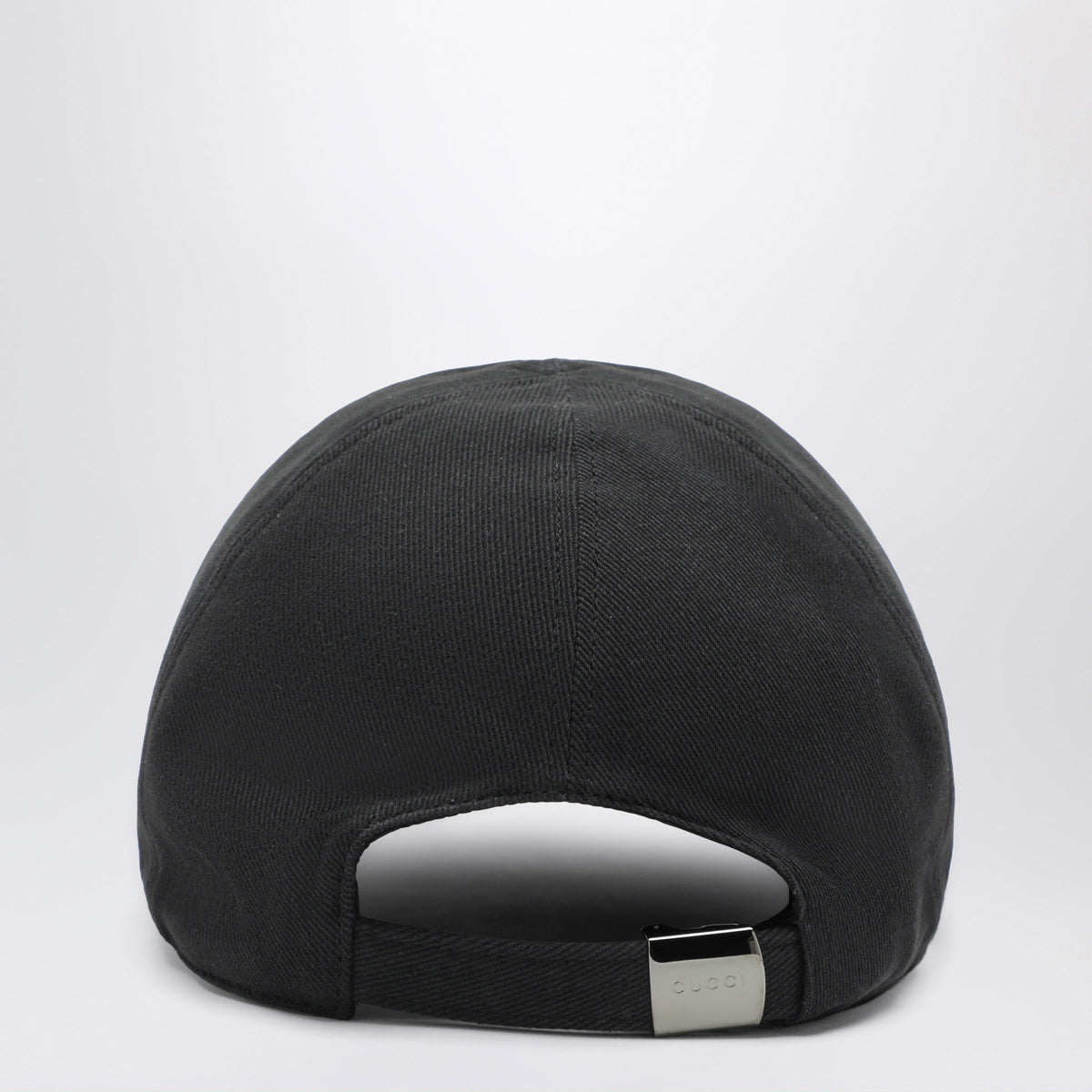 Gucci Black Cotton Baseball Cap With Embroidered Logo Men GUCCI