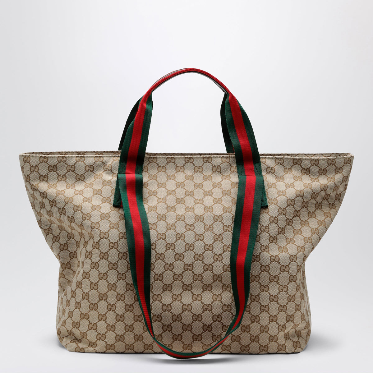 Gucci Medium Shopping Bag In Sand Beige Gg Fabric Men GUCCI