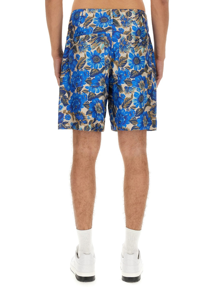 Moschino Men Short All Over Blue Flower MOSCHINO