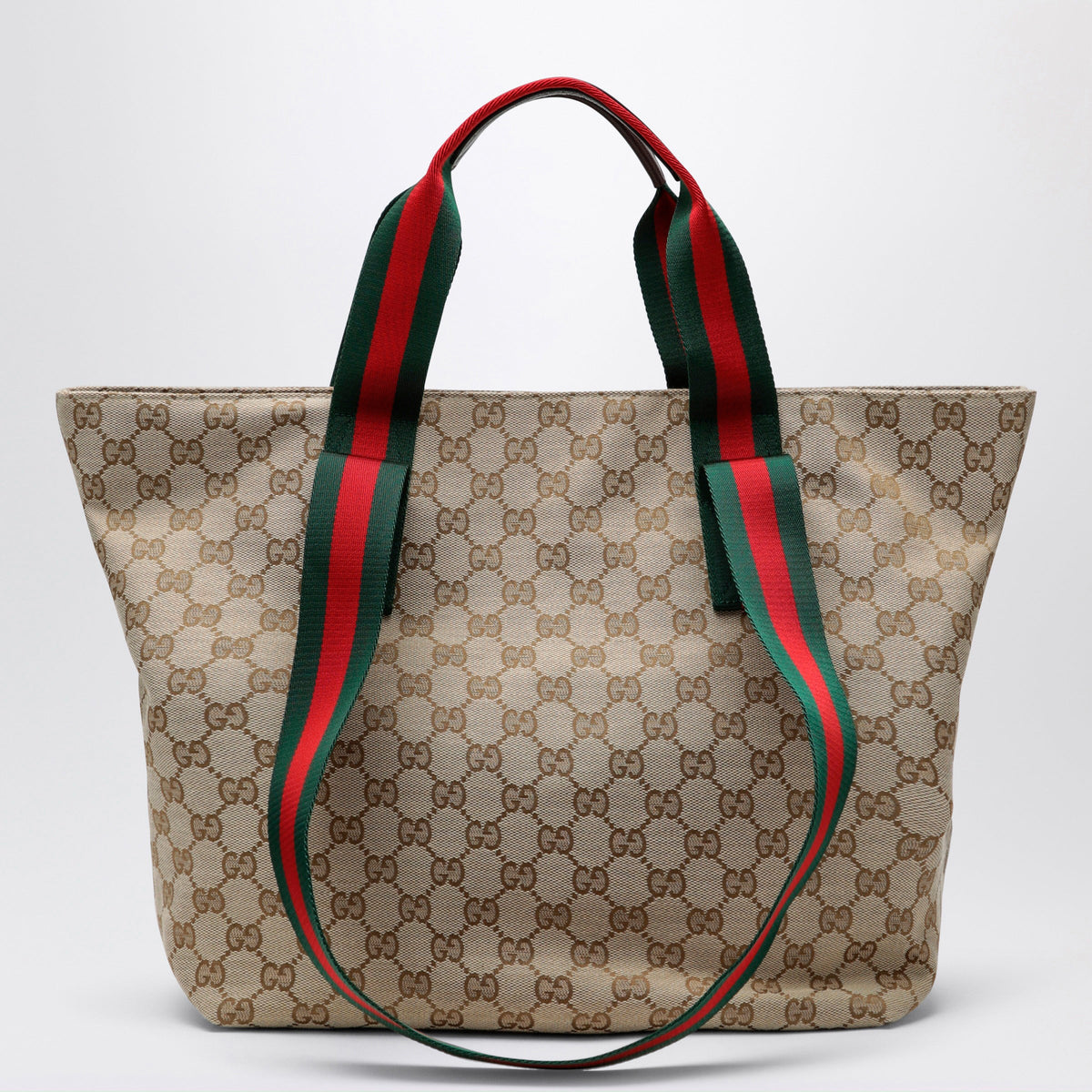 Gucci Small Shopping Bag In Sand Beige Gg Fabric Men GUCCI