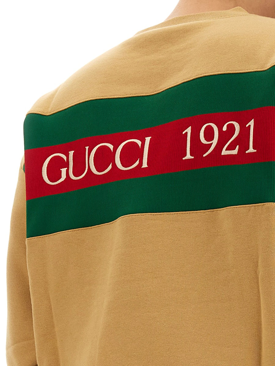 Gucci Men Sweatshirt With Web Ribbon GUCCI