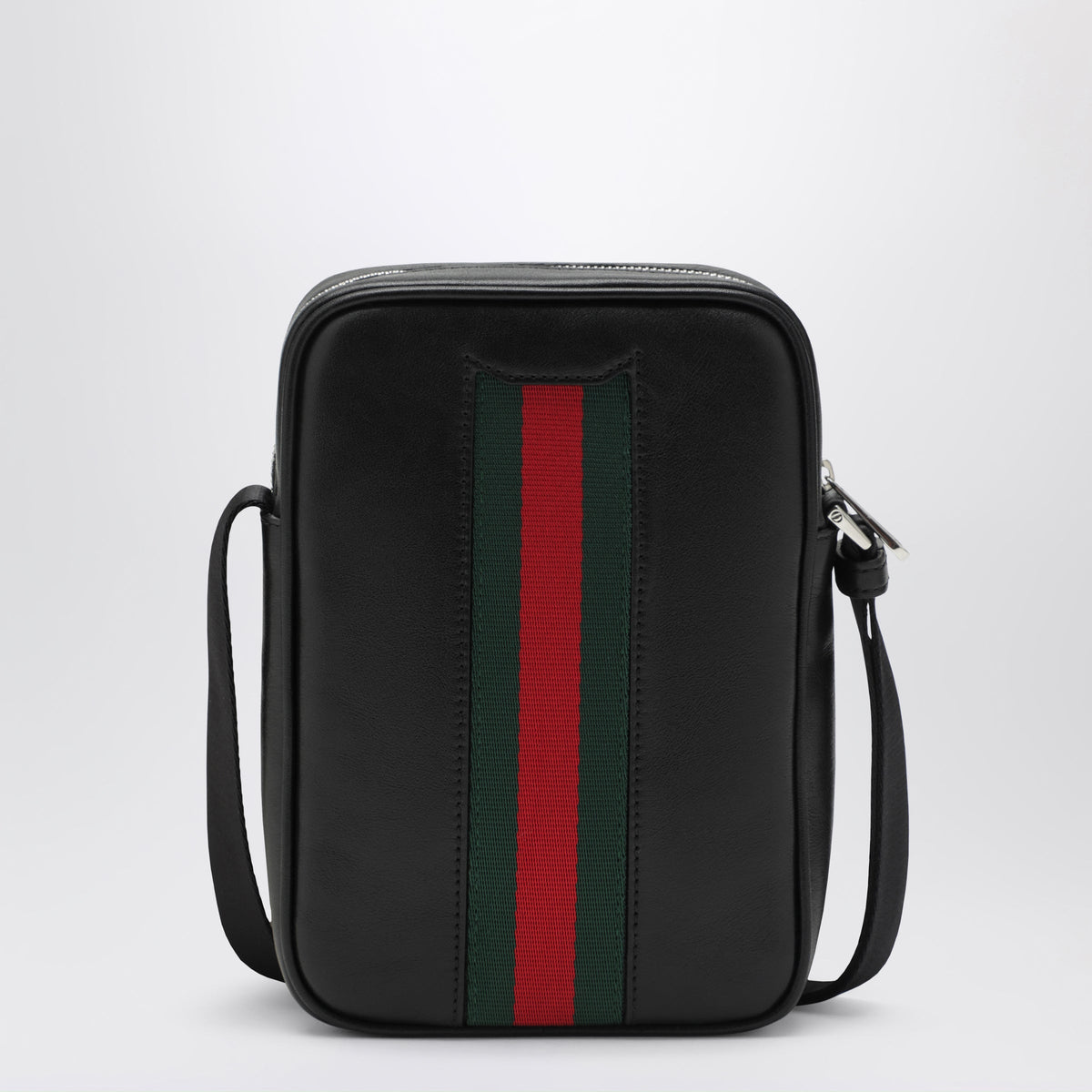 Gucci Black Leather Bag With Web Detail Men GUCCI