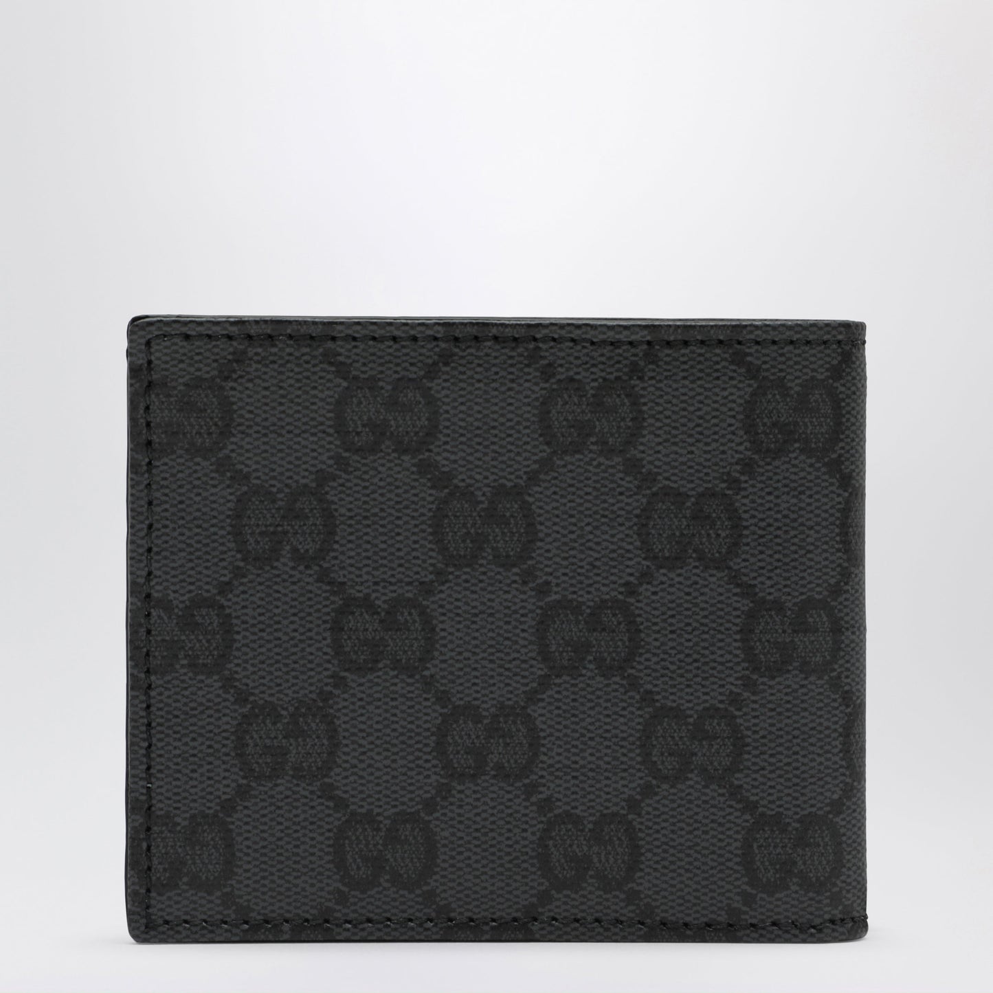 Gucci Essence Classic Bifold Wallet In Gg Canvas, Black Men GUCCI