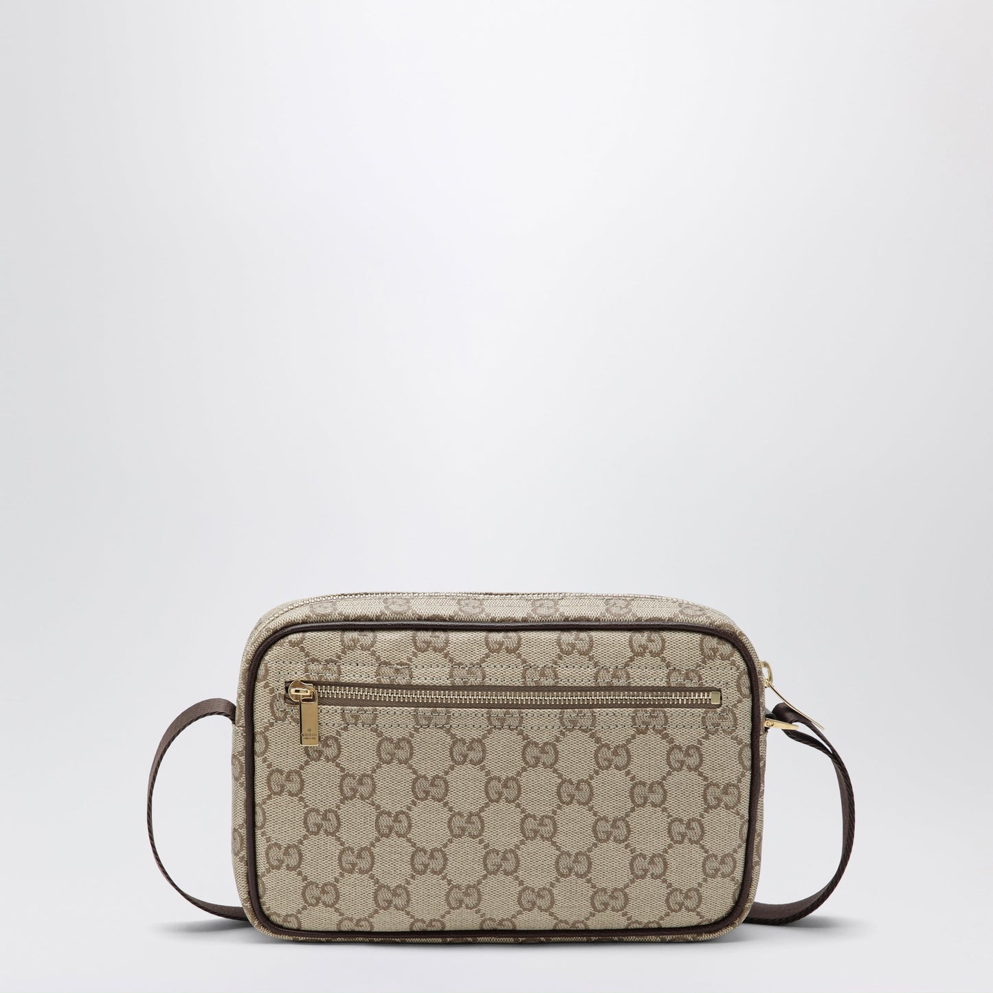 Gucci Gg Mini Bag With Web Stripe In Beige Coated Fabric Men GUCCI