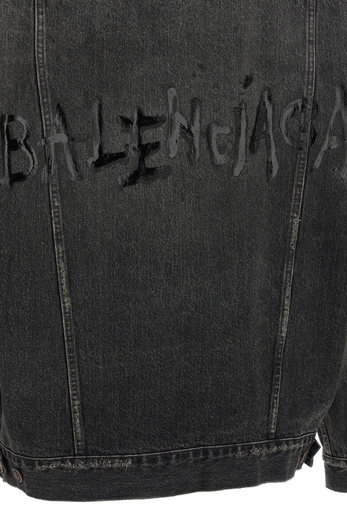 Balenciaga Women Denim Jacket With Used Effect BALENCIAGA