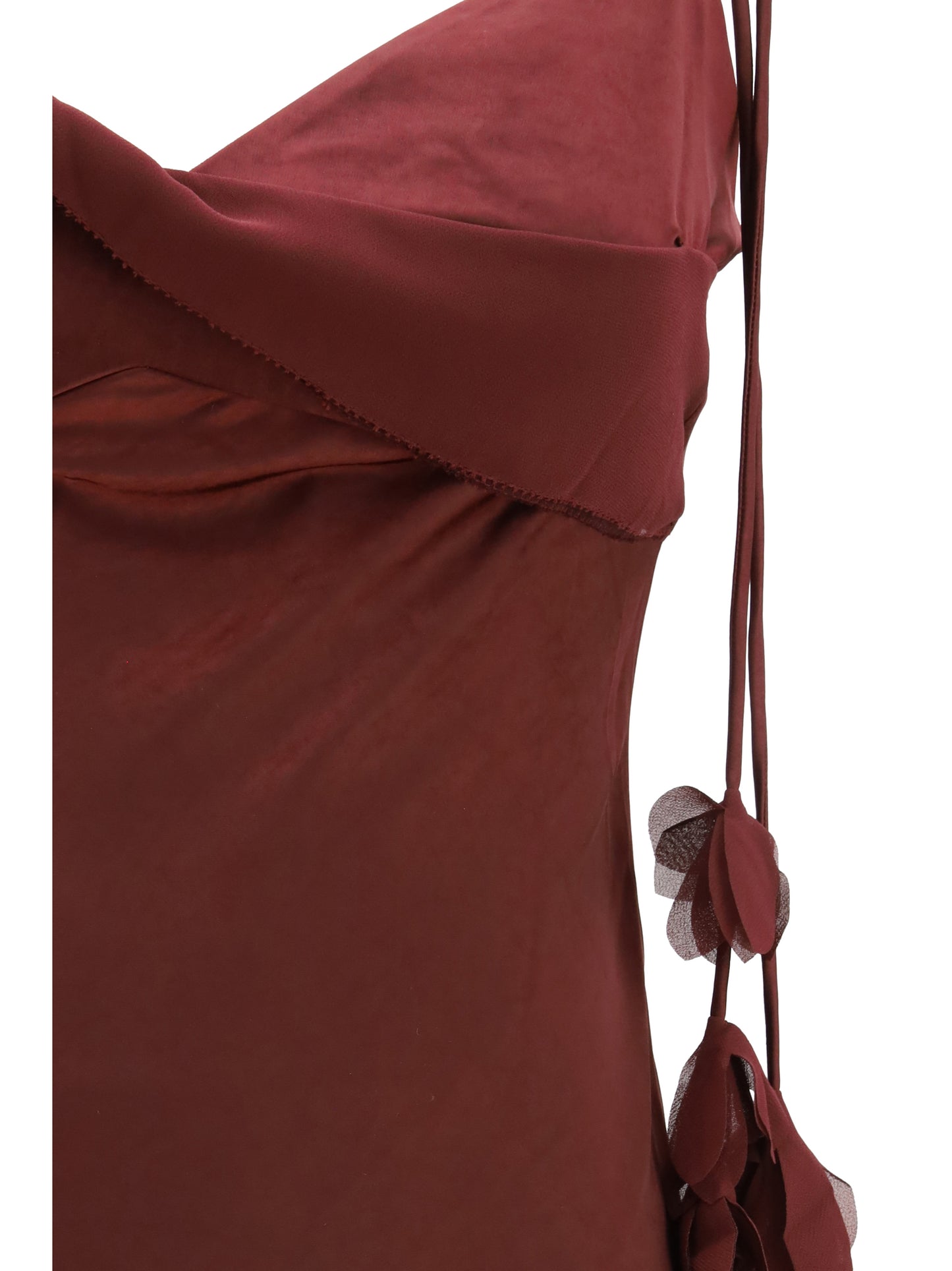 Self-Portrait Women Satin Flower Midi Dress SELF-PORTRAIT