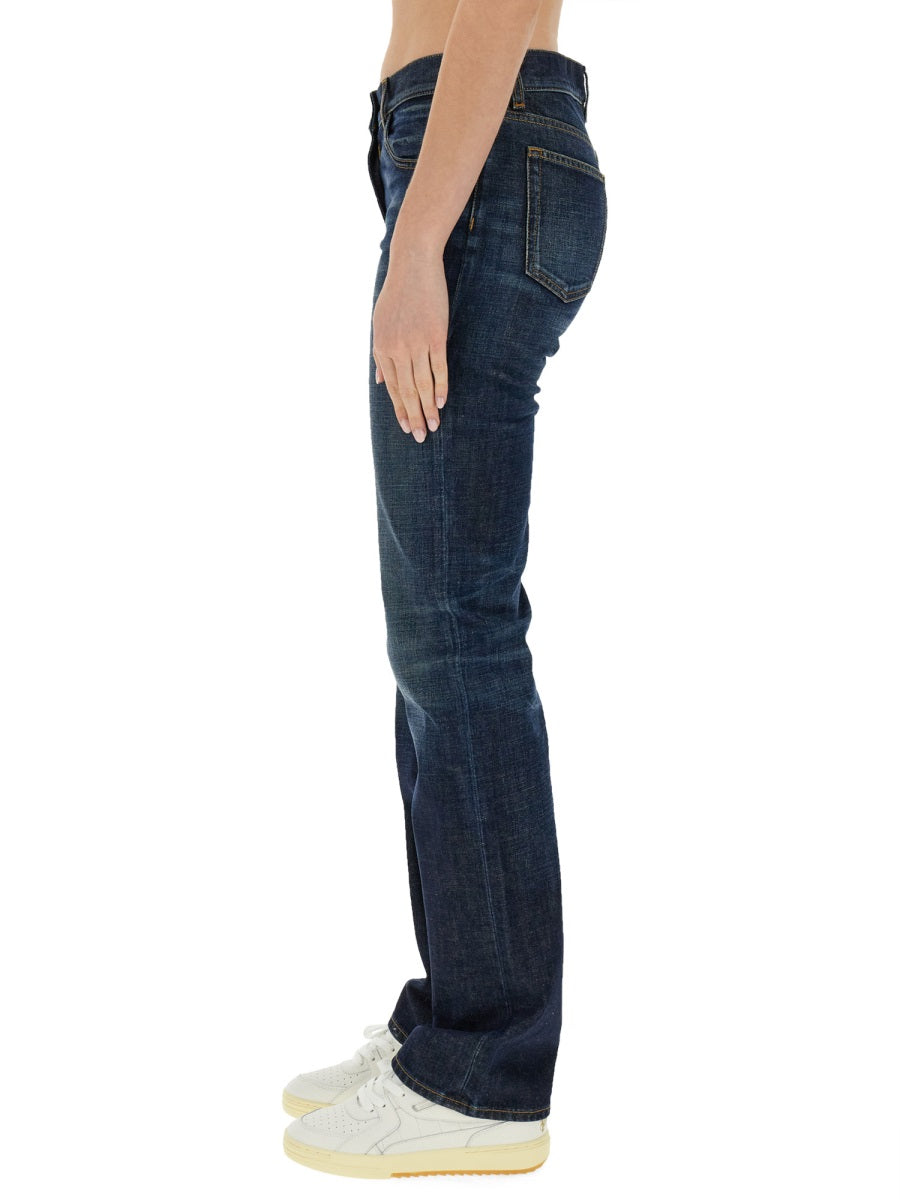 Palm Angels Women Straight Leg Jeans PALM ANGELS