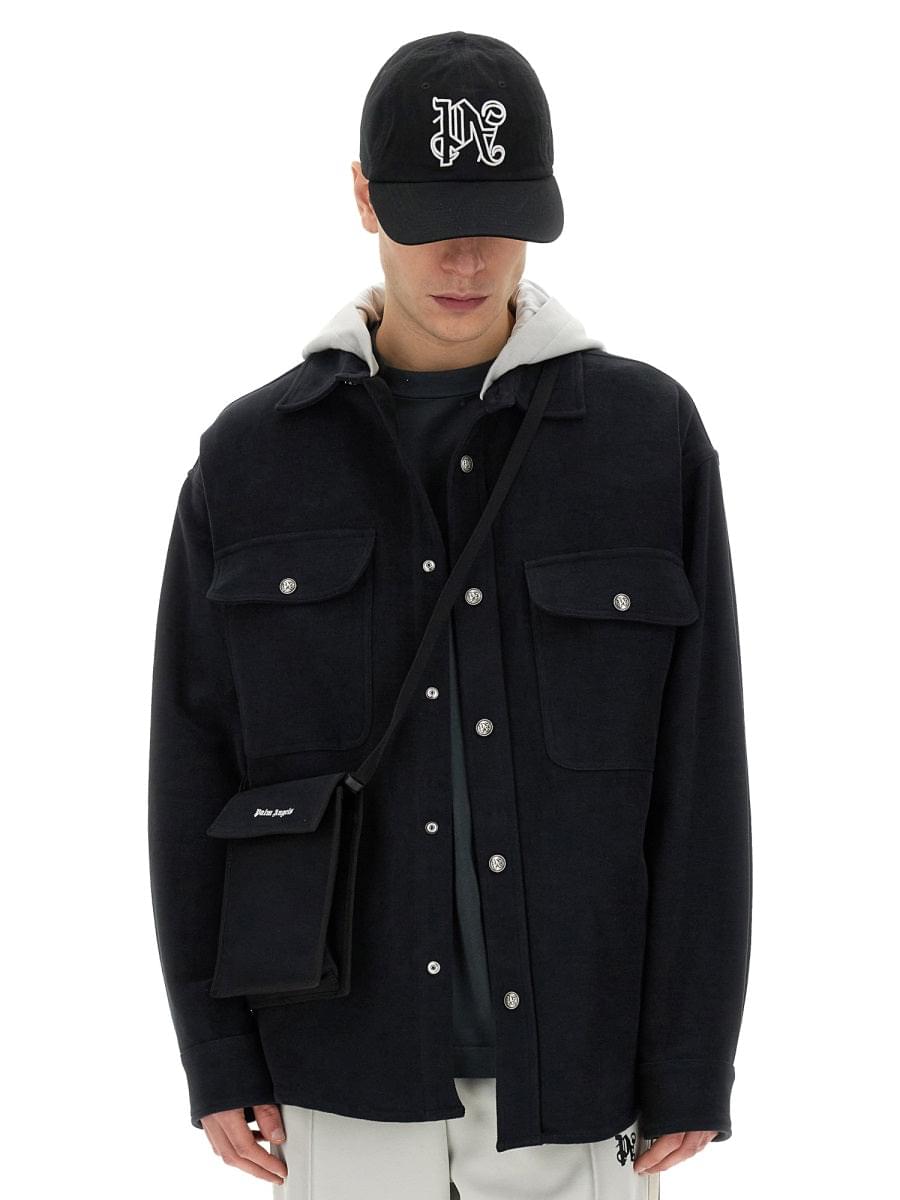 Palm Angels Men Shirt-Jacket With Monogram PALM ANGELS