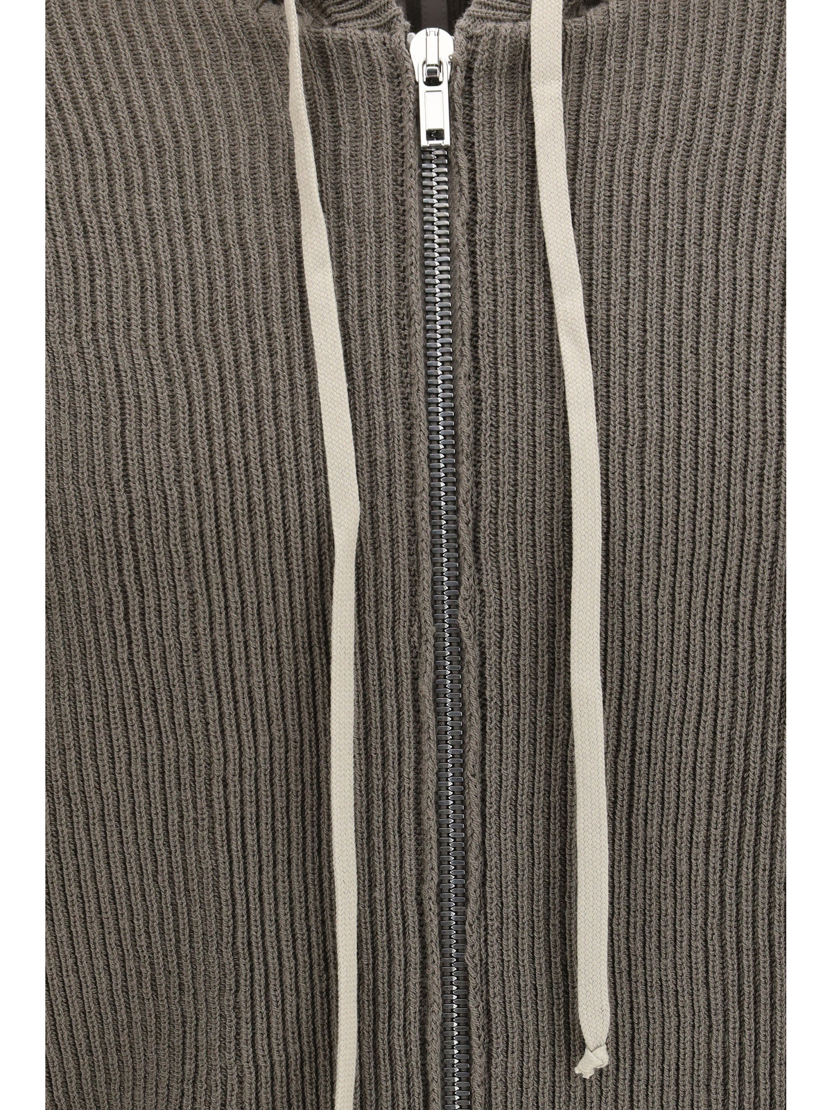 Rick Owens Men Ribbed Virgin Wool Knit Hoodie RICK OWENS