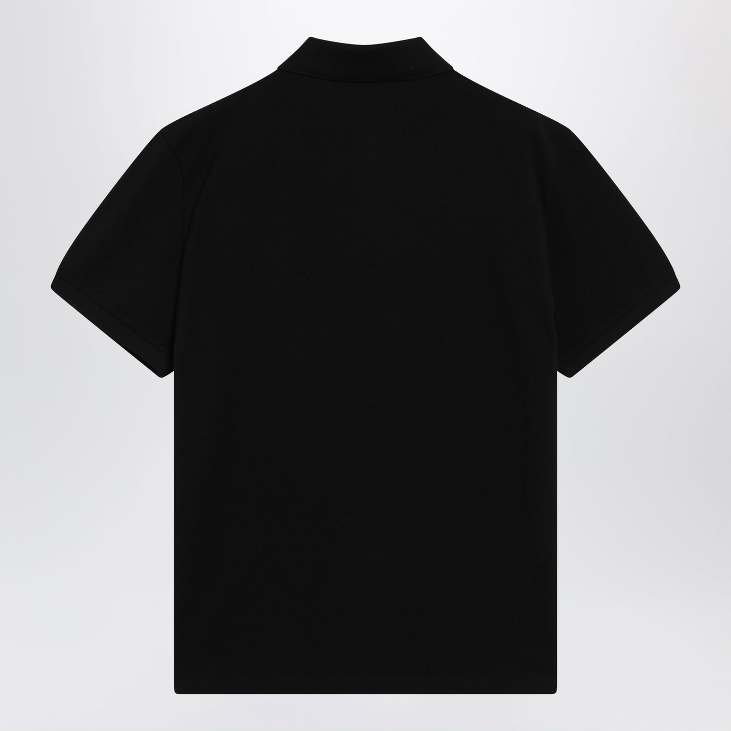 Moncler Black Cotton Pique Polo Shirt With Logo Men MONCLER