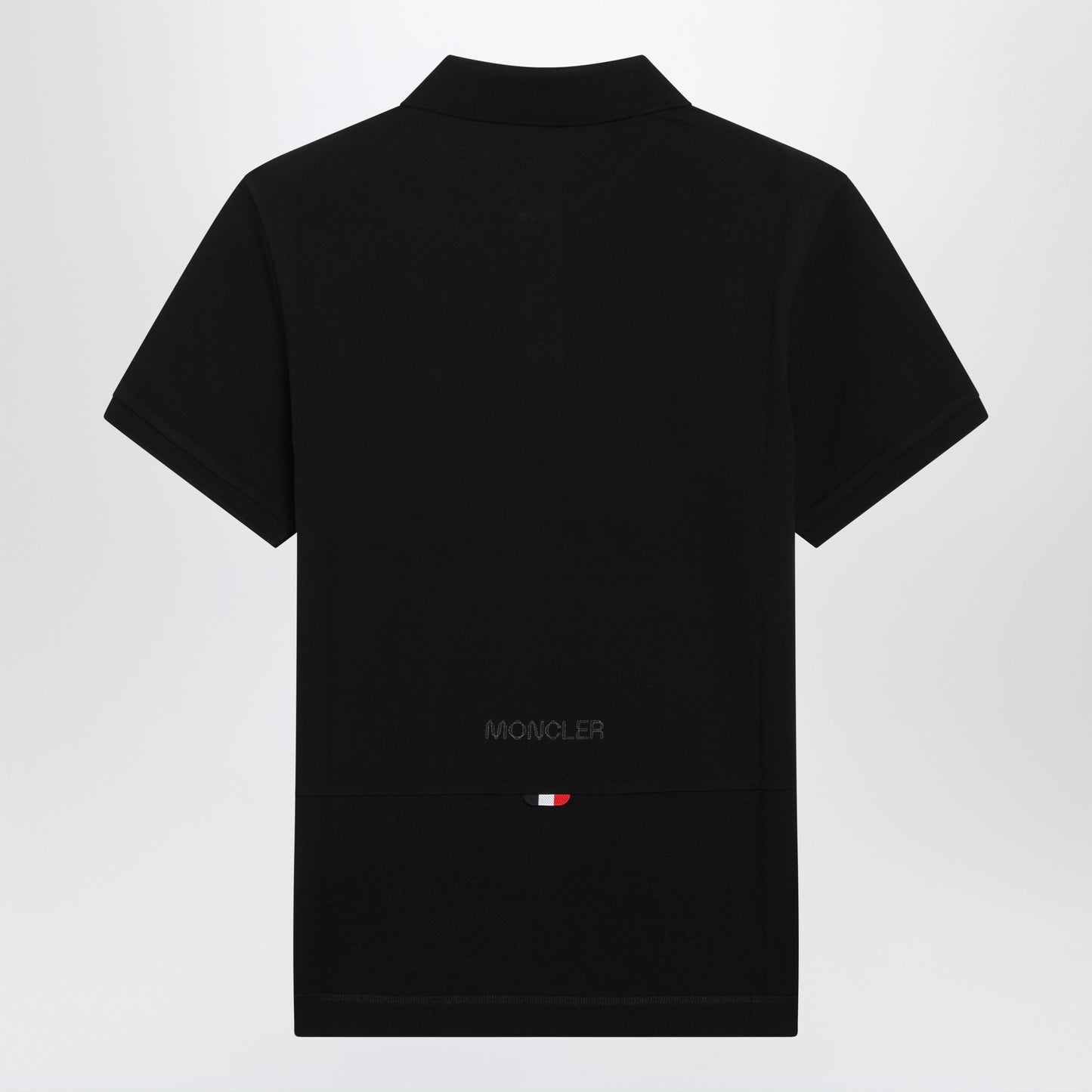 Moncler Black Cotton Pique Polo Shirt With Logo Patch Men MONCLER