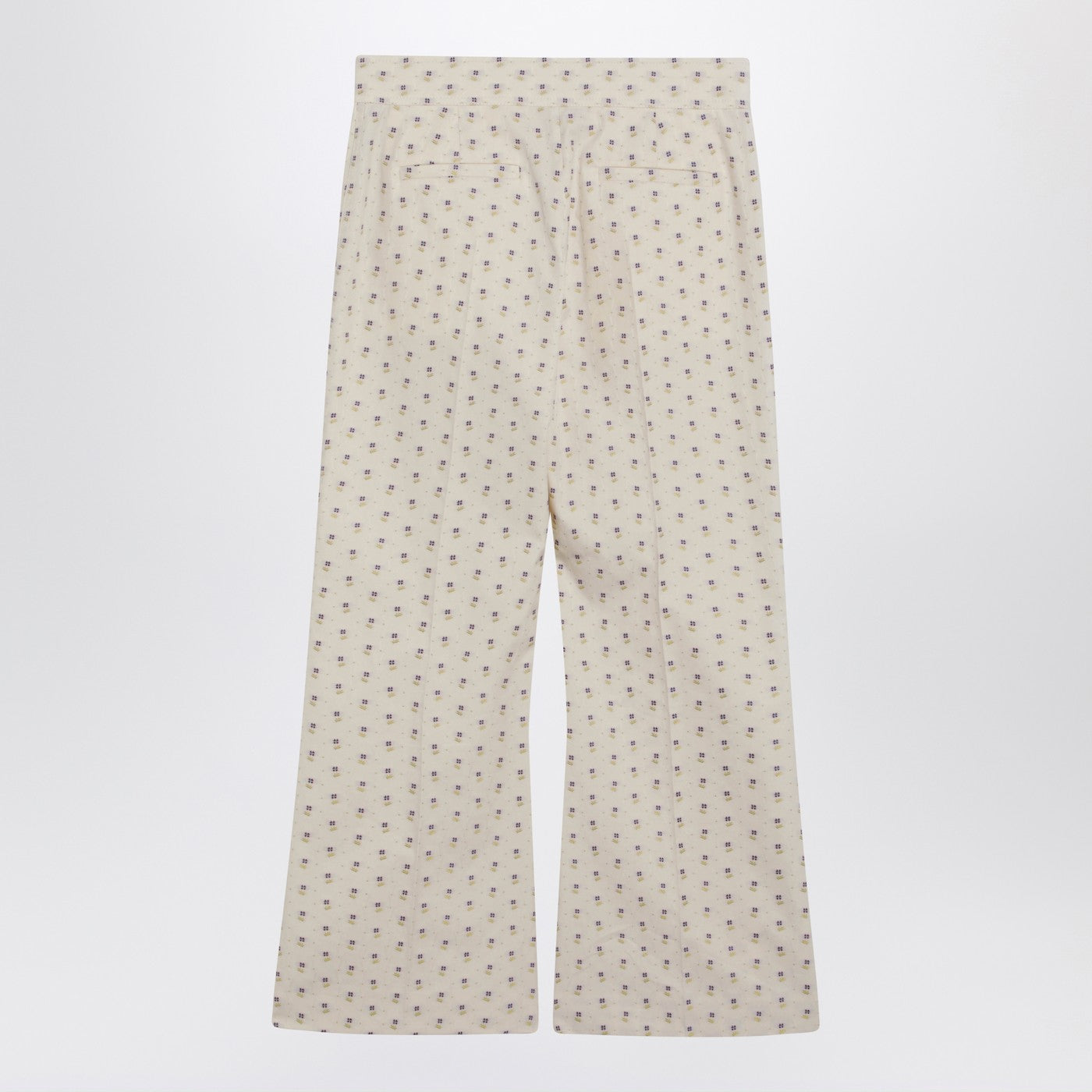 Valentino Ivory Trousers With Floral Pattern Women VALENTINO
