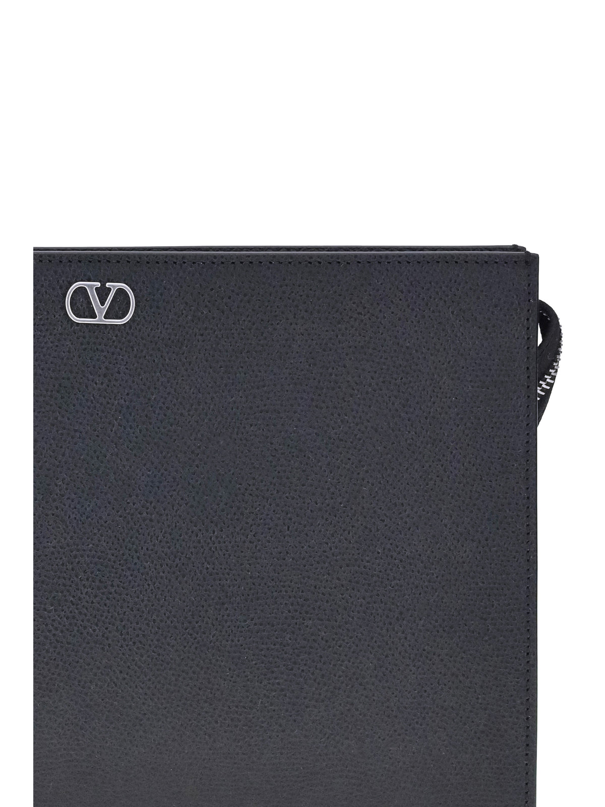 Valentino Garavani Men Vlogo Signature Grained Calfskin Pouch