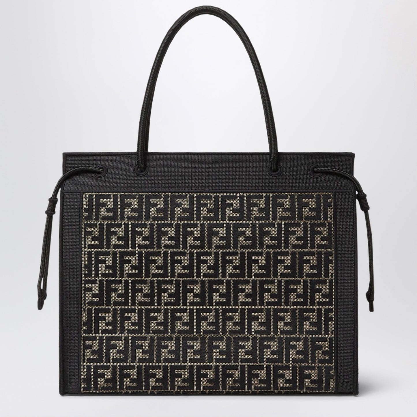 Fendi Fendi Magic Shopper Large In Brown Ff-Embroidered Fabric Women FENDI