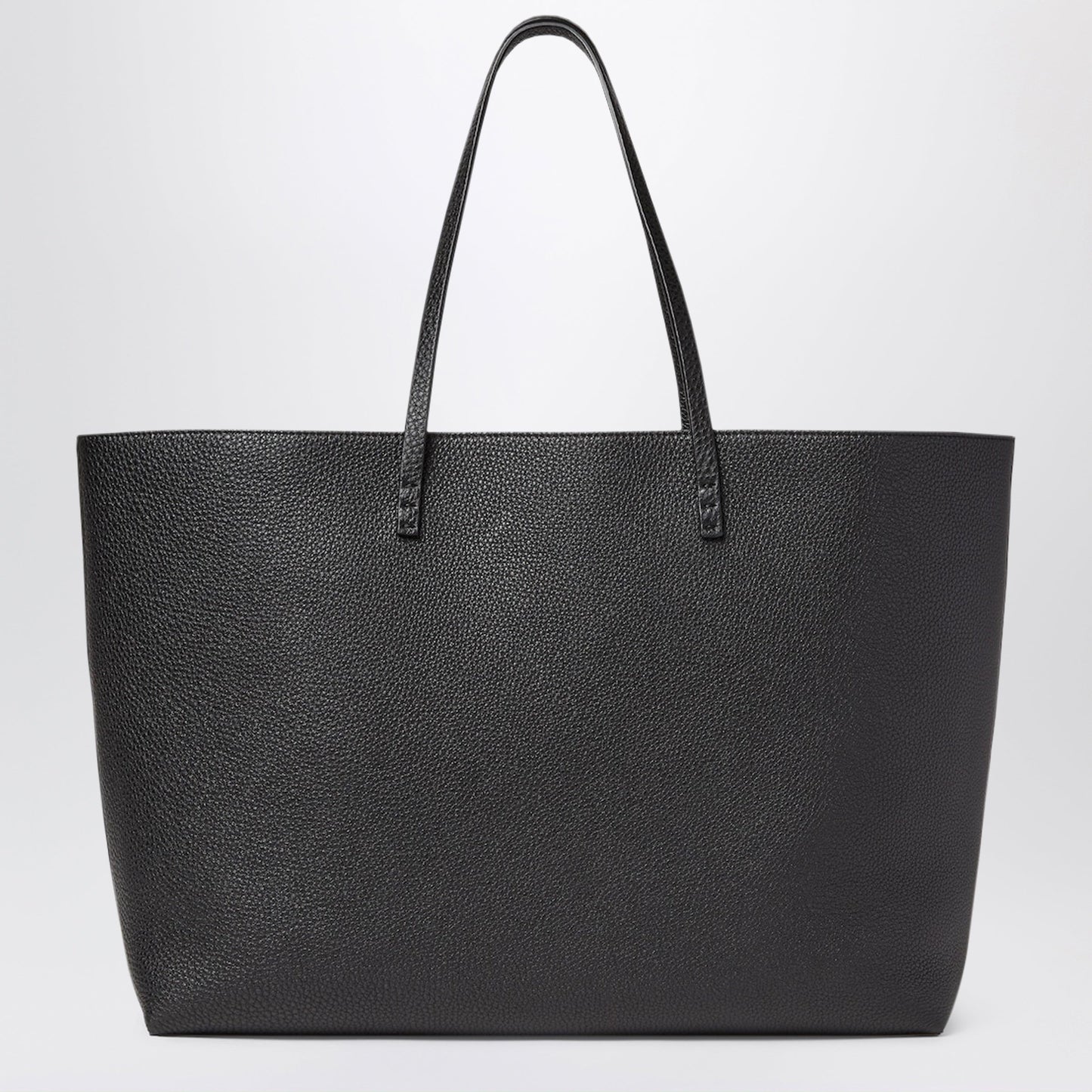 Fendi Black Cuoio Romano Leather Medium Roll Shopper Women FENDI