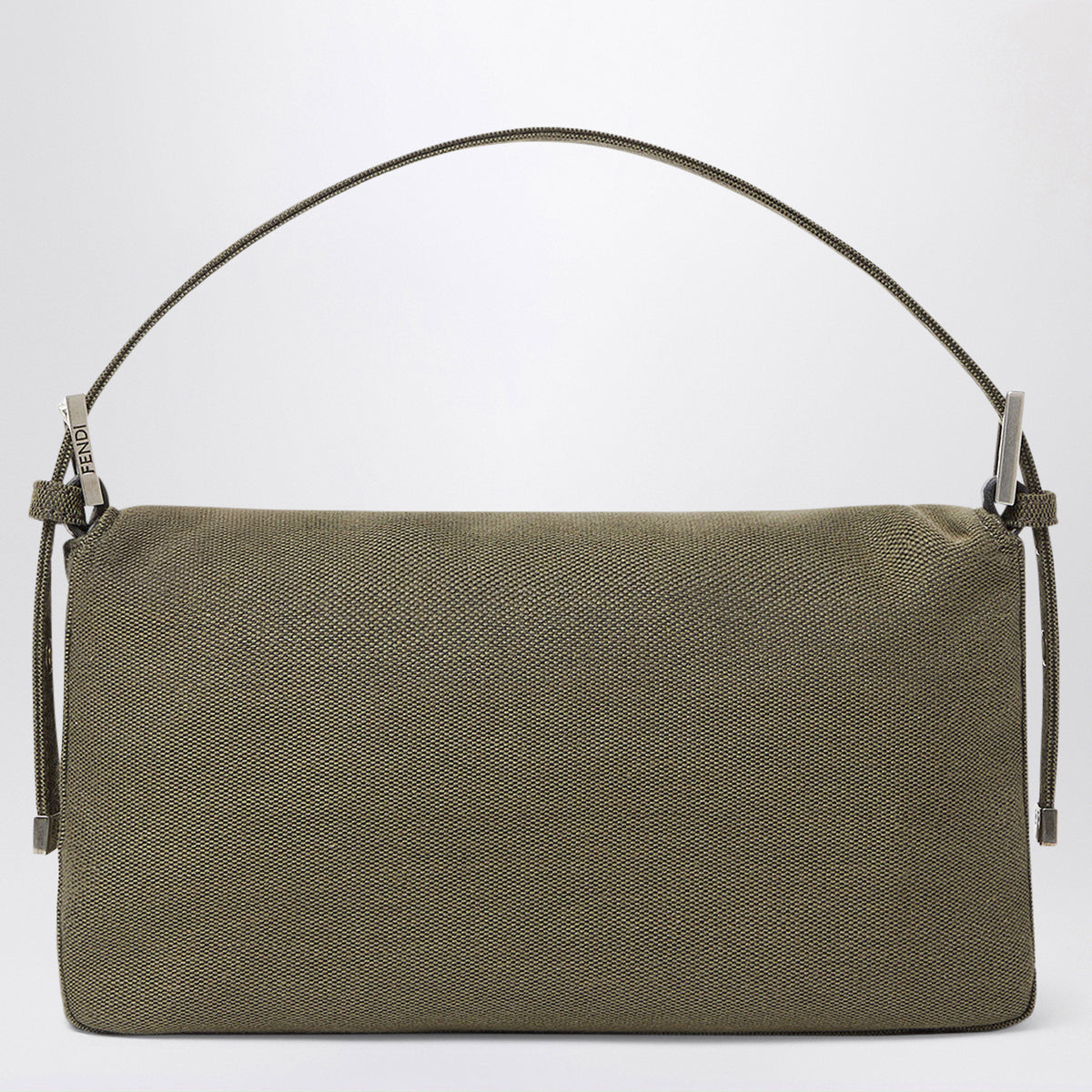 Fendi Baguette 26424 Military Green Canvas Bag With Stencil Print Women FENDI