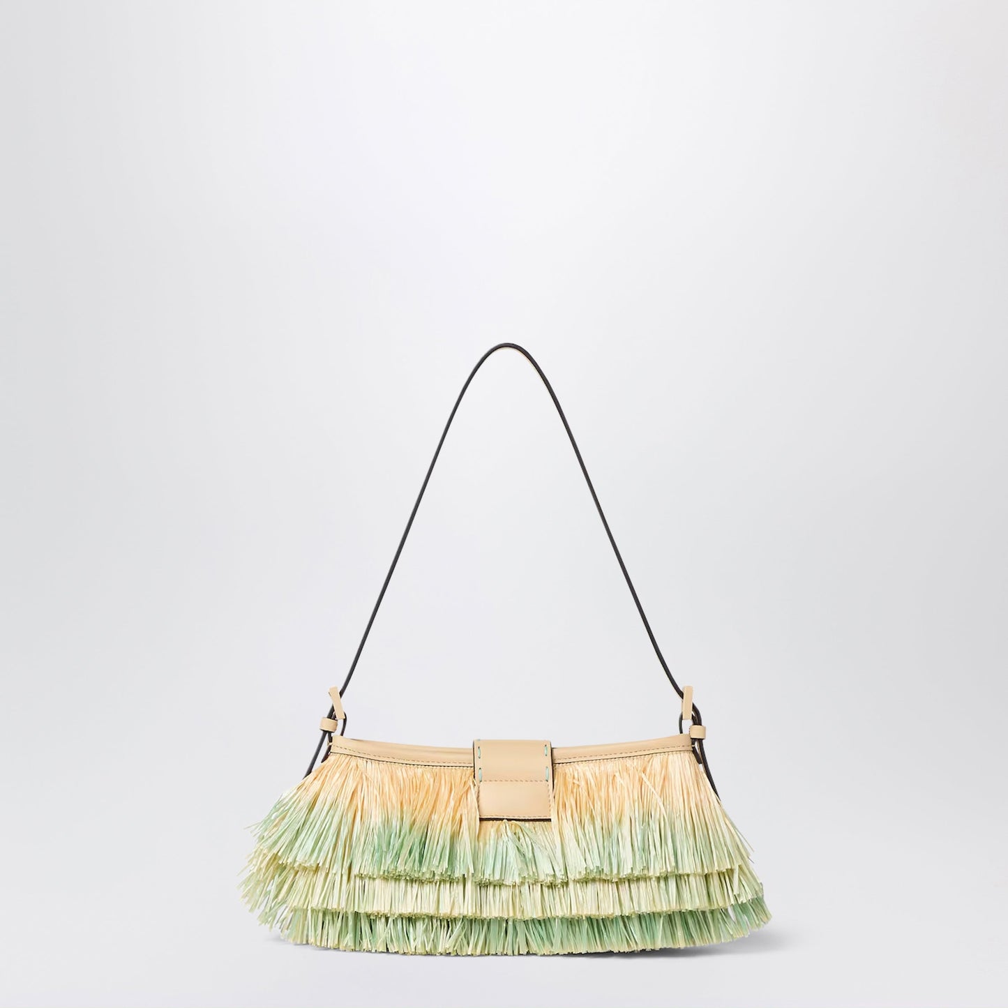 Fendi Fendi Baby B Mini Bag In Light Green Ombre Raffia Women FENDI