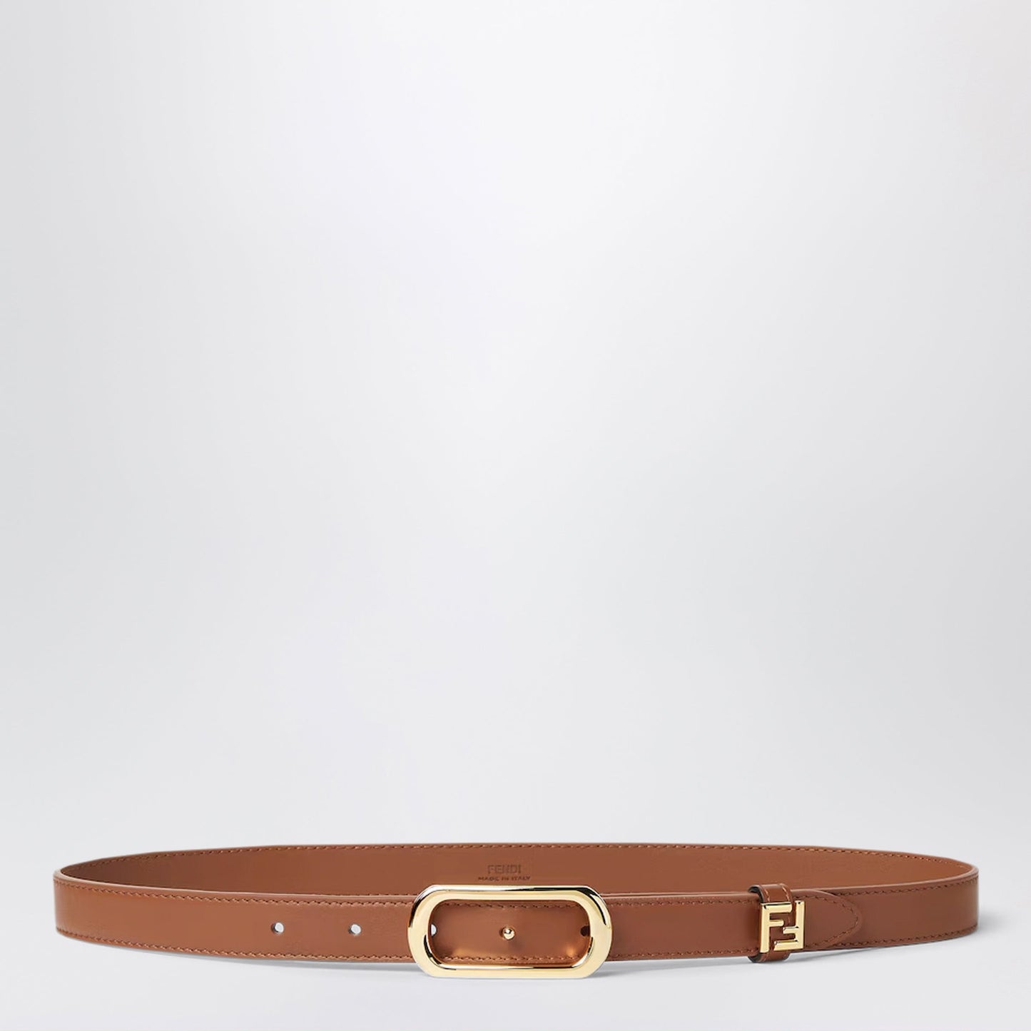 Fendi Sellier Brown Leather Ff Belt Women FENDI