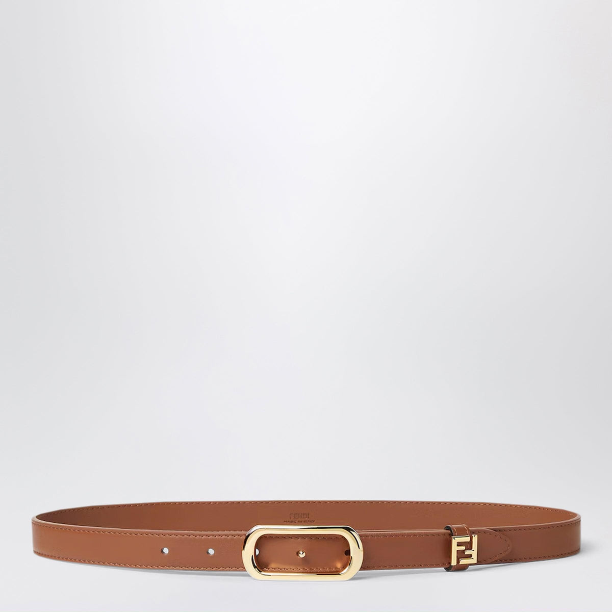 Fendi Sellier Brown Leather Ff Belt Women FENDI