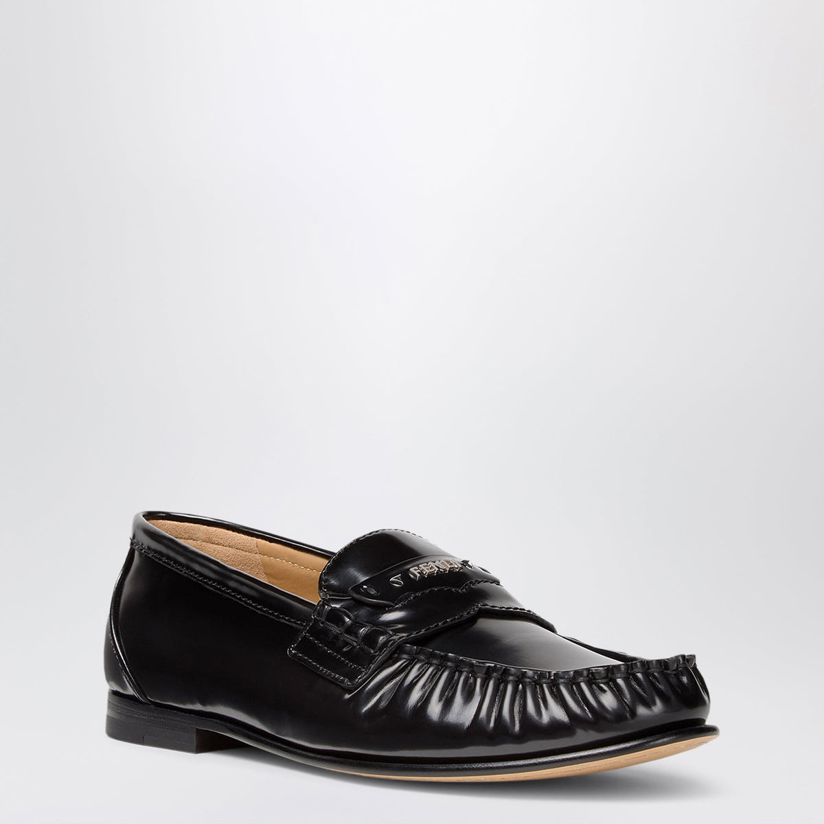 Fendi Fendi Scrunch Loafers In Black Leather Women FENDI