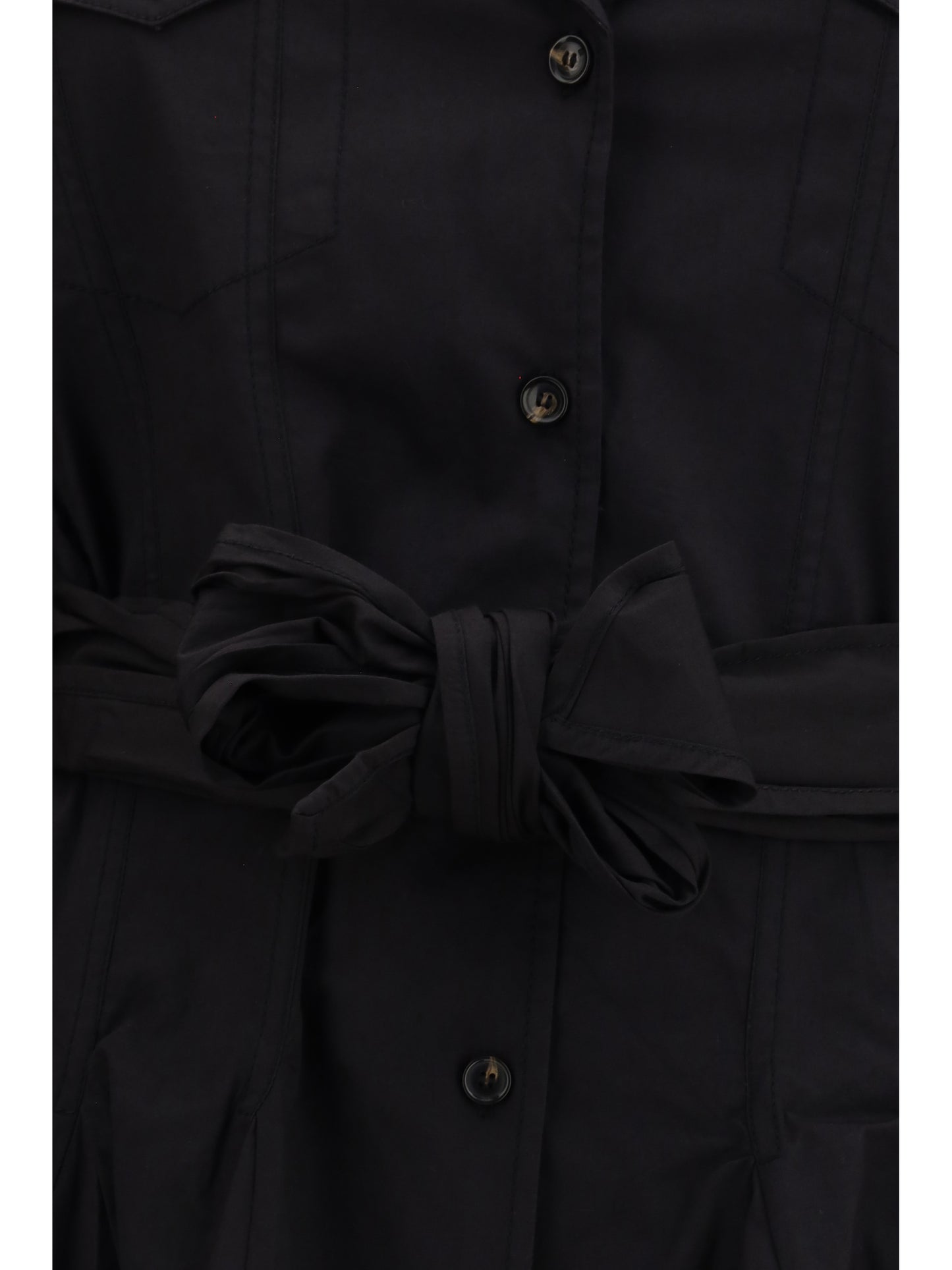 Ganni Women Short Shirt Dress With Belt GANNI