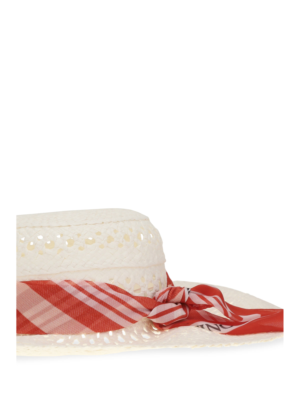 Ermanno Scervino Women Wide-Brim Hat With Vichy Print Silk Scarf ERMANO SCERVINO