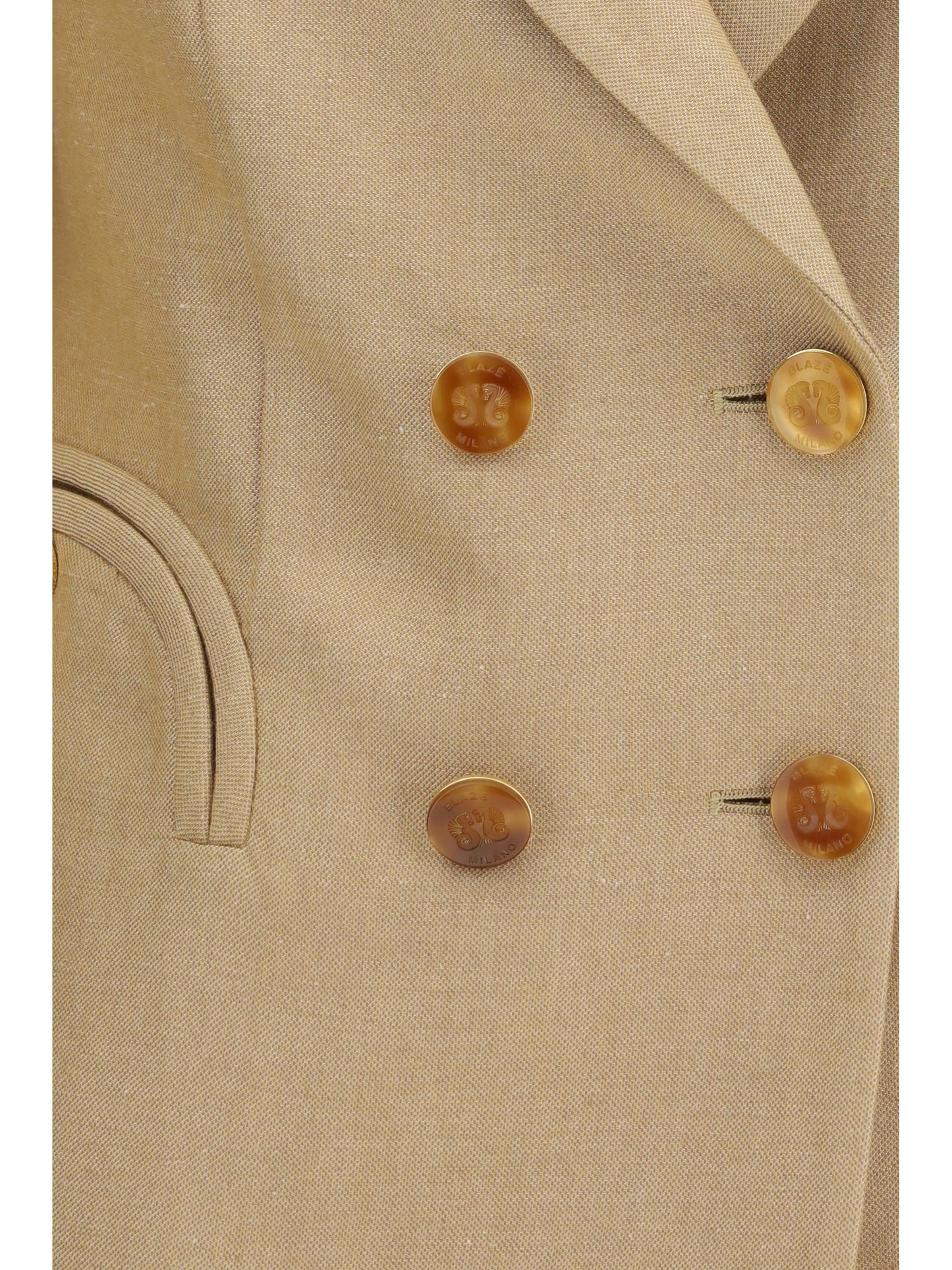 Blazè Milano Women Renegade Charmer Double-Breasted Linen-Blend Blazer BLAZE MILANO