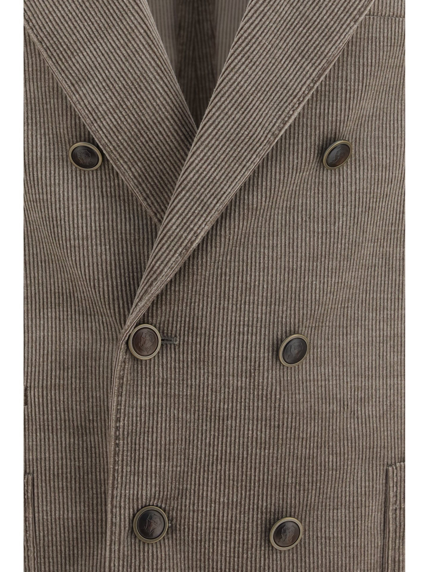 Brunello Cucinelli Men Double-Breasted Corduroy Jacket BRUNELLO CUCINELLI