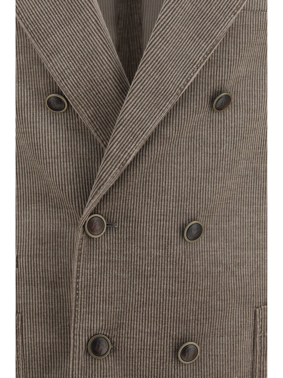 Brunello Cucinelli Men Double-Breasted Corduroy Jacket BRUNELLO CUCINELLI