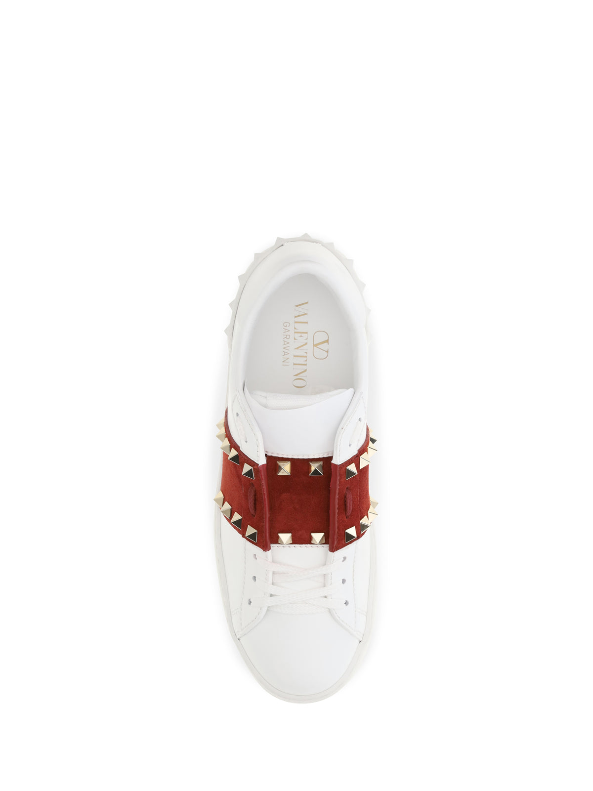 Valentino Garavani Women Rockstud Untitled Sneakers With Suede Band VALENTINO GARAVANI