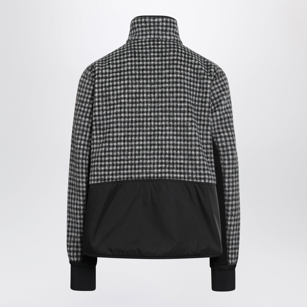 Moncler Grenoble Grey/White Gingham Zip-Up Fleece Men MONCLER GRENOBLE