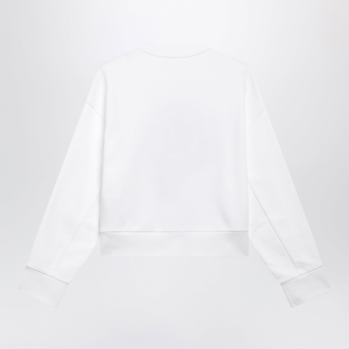Moncler White Cotton Sweatshirt With Embroidered Logo Women MONCLER