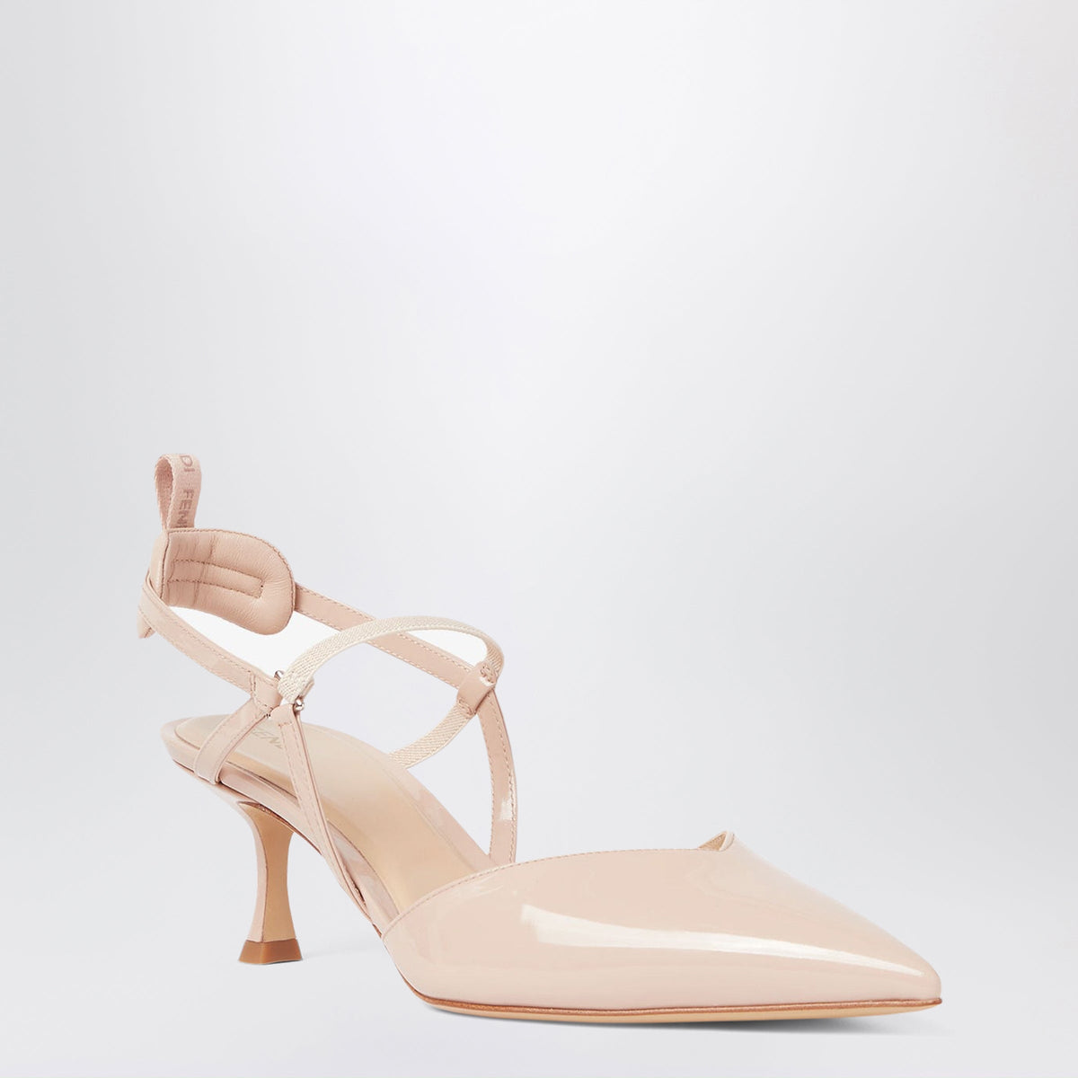 Fendi Very Colibr㬠Slingbacks With A Medium Heel In Rose Nude-Coloured Patent Leather Women FENDI
