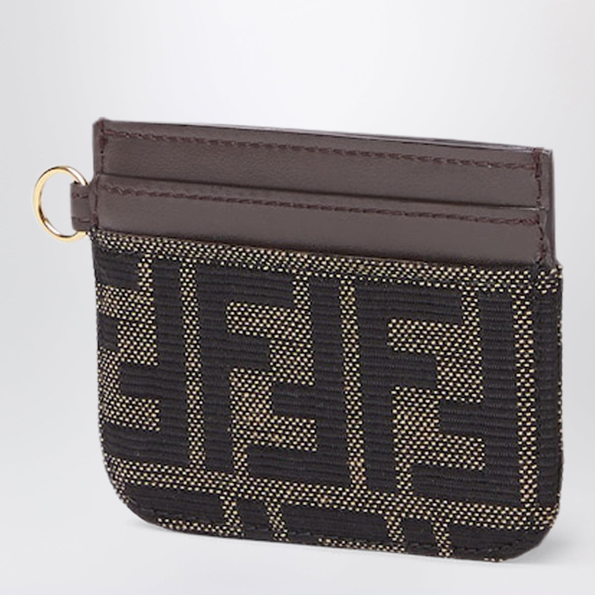 Fendi Ff Zucca Jacquard And Leather Card Case Women FENDI