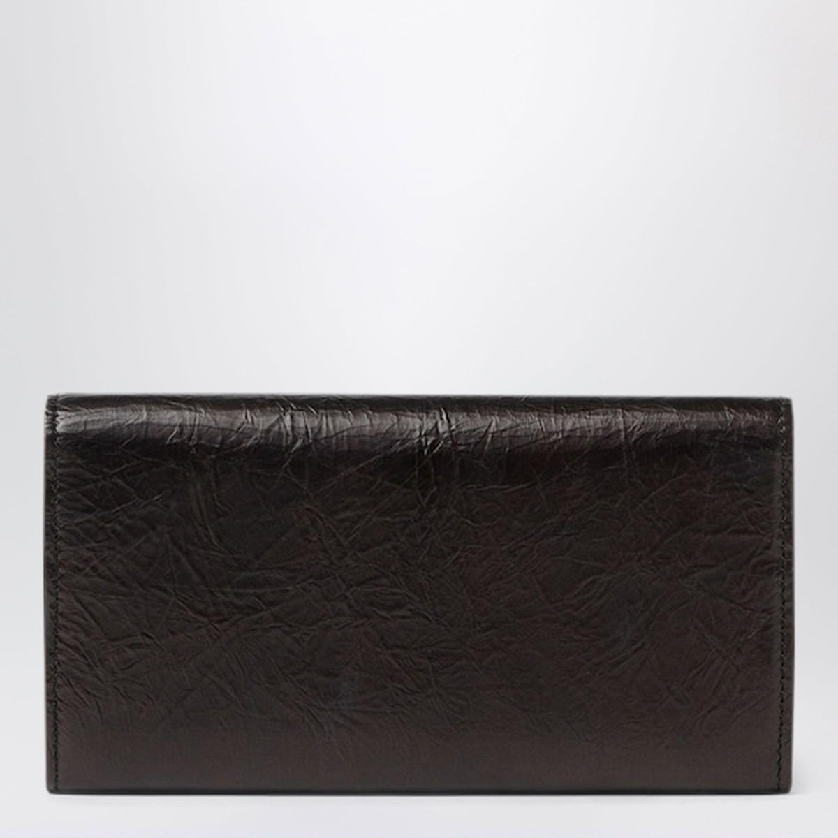 Fendi Tube Continental Wallet With Chain In Black Cracked Leather Women FENDI