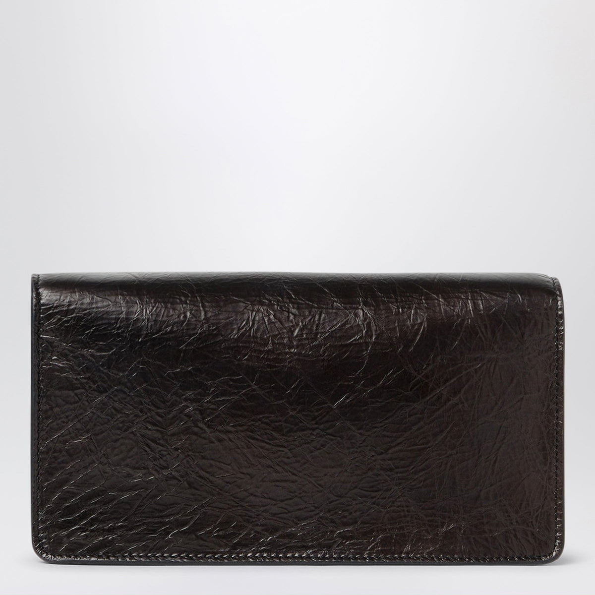 Fendi Black Tube Wallet In Crackled Leather Women FENDI