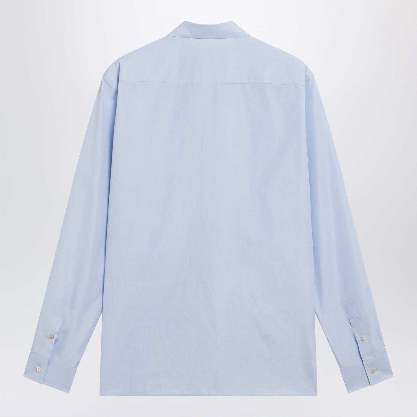Valentino Light Blue Fil-Ã -Fil Cotton Shirt With Vlogo Embroidery Men VALENTINO