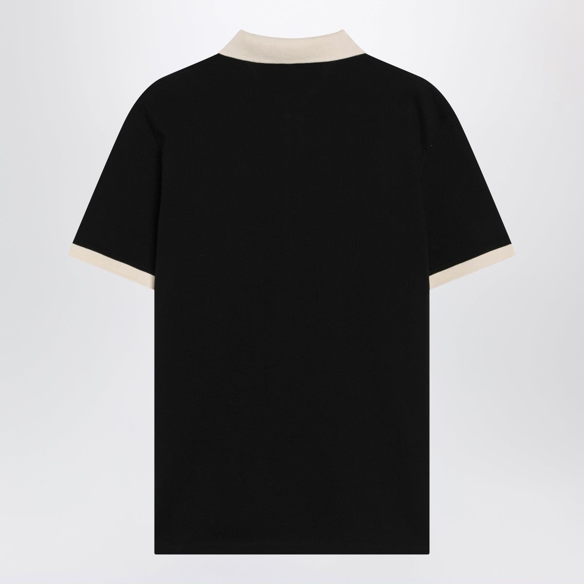 Valentino Black Cotton Pique Polo Shirt With Vgold Men VALENTINO