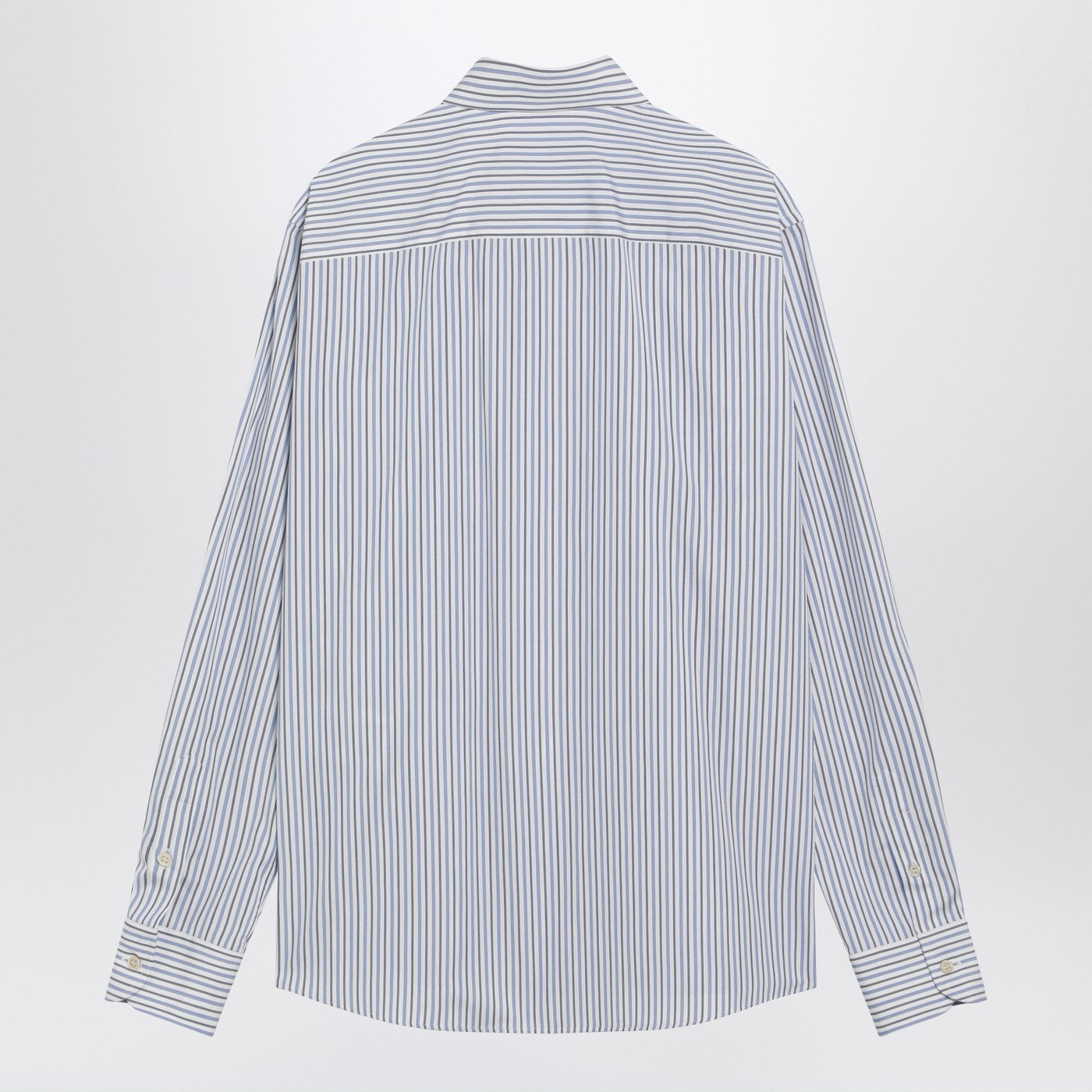 Valentino Ivory Shirt With Light Blue And Blue Stripes Men VALENTINO