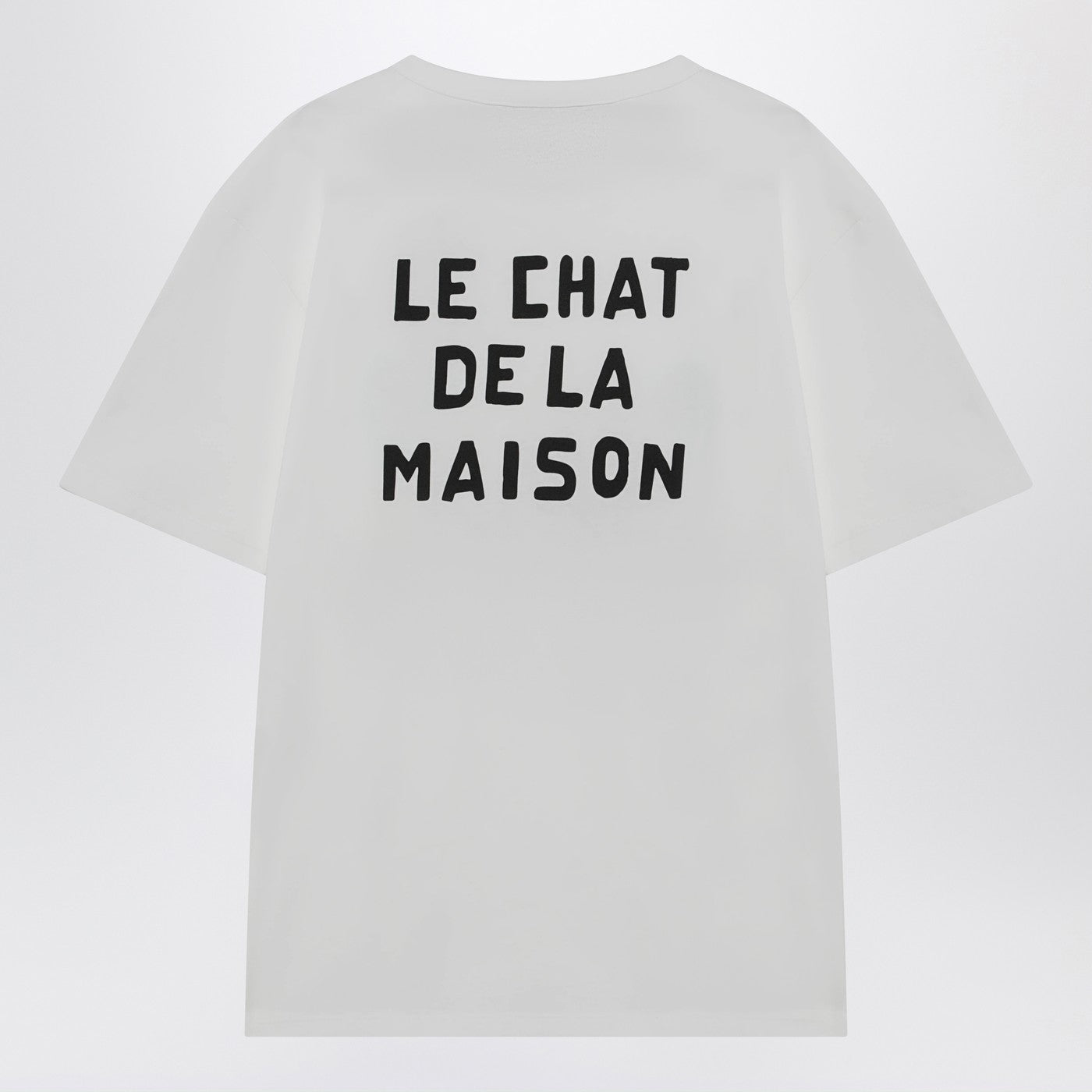 Valentino White T-Shirt With Le Chat De La Maison Print Men VALENTINO