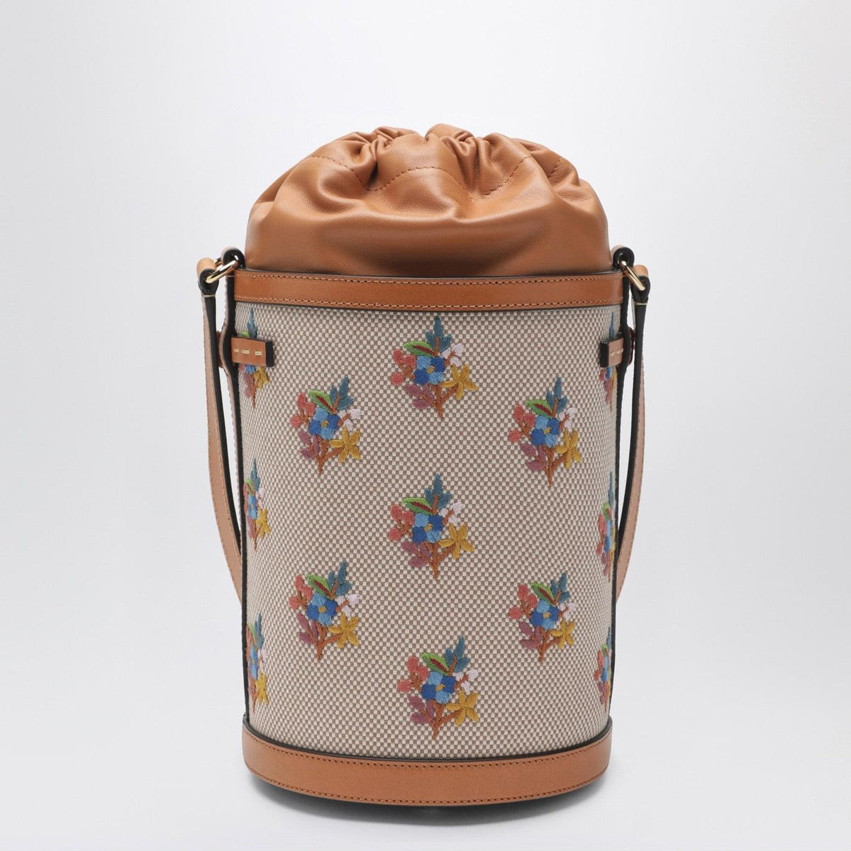 Valentino Garavani Canvas Bucket Bag With Floral Embroidery Women VALENTINO GARAVANI