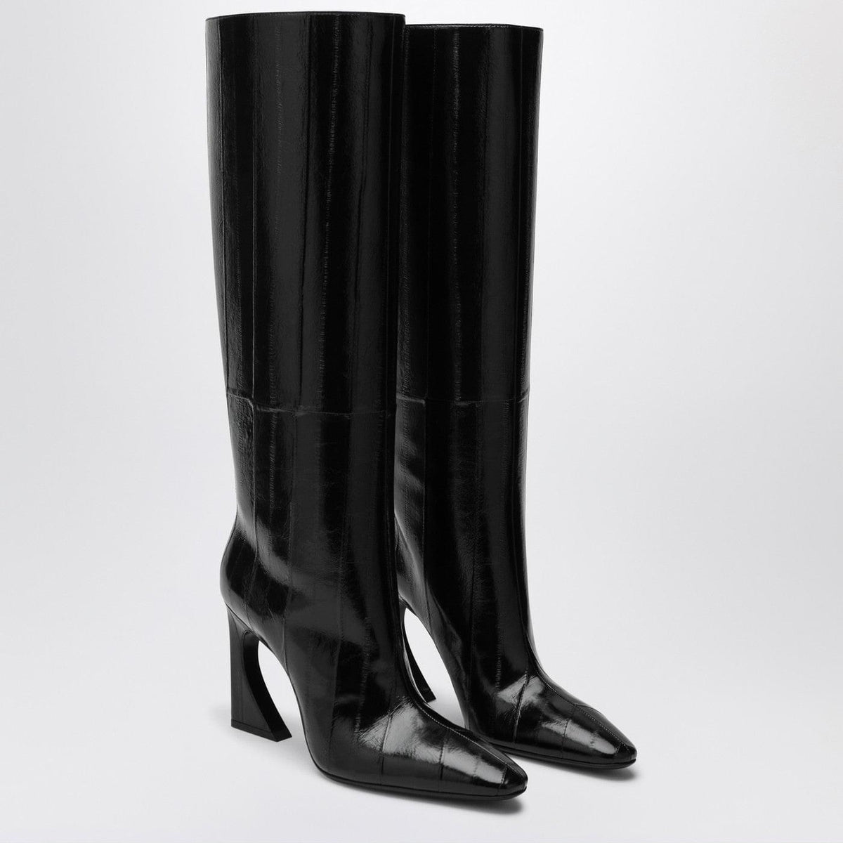 Fendi Black Hagfish Leather Boots Arco Women FENDI