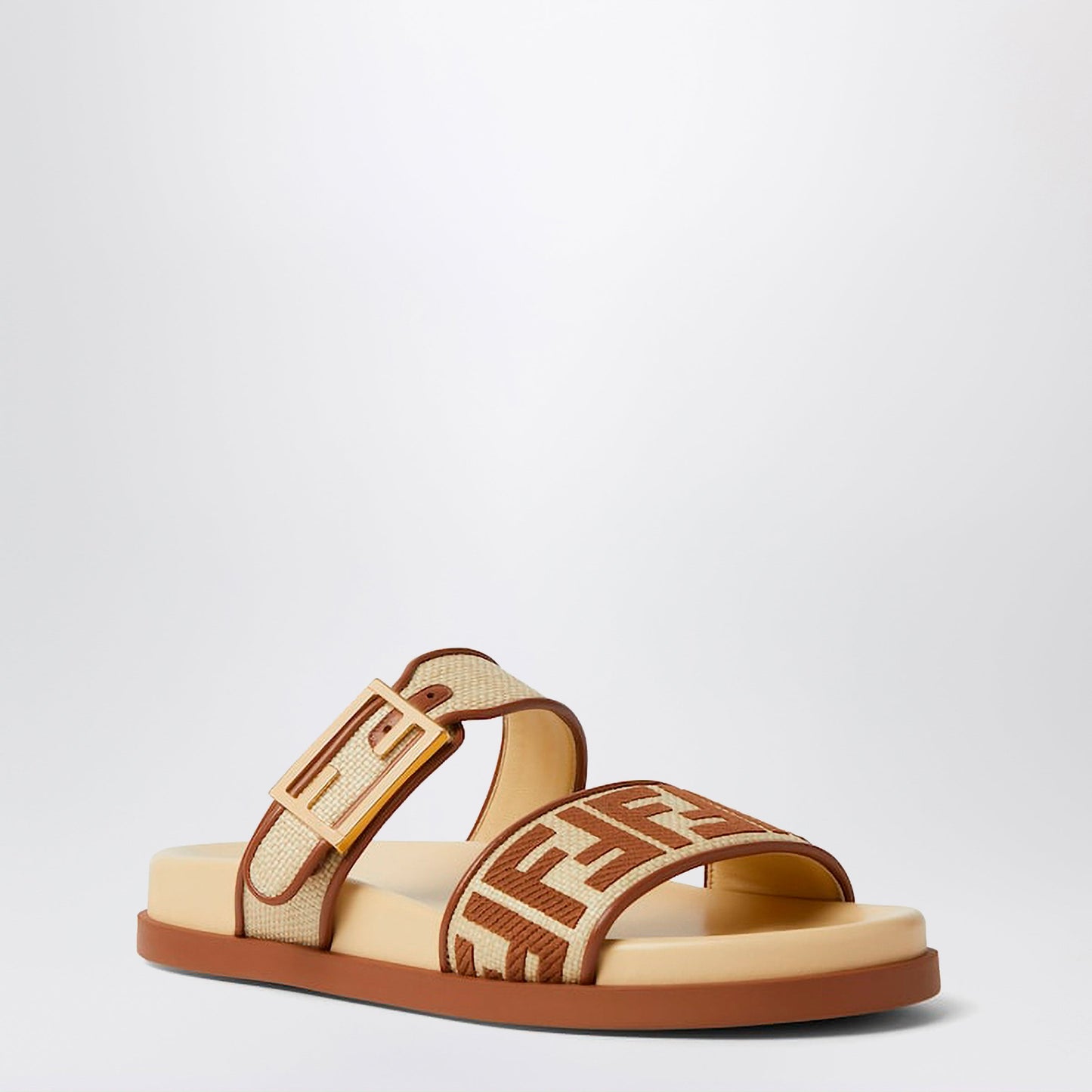 Fendi Slide Fendi Feel In Rafia Beige Women FENDI