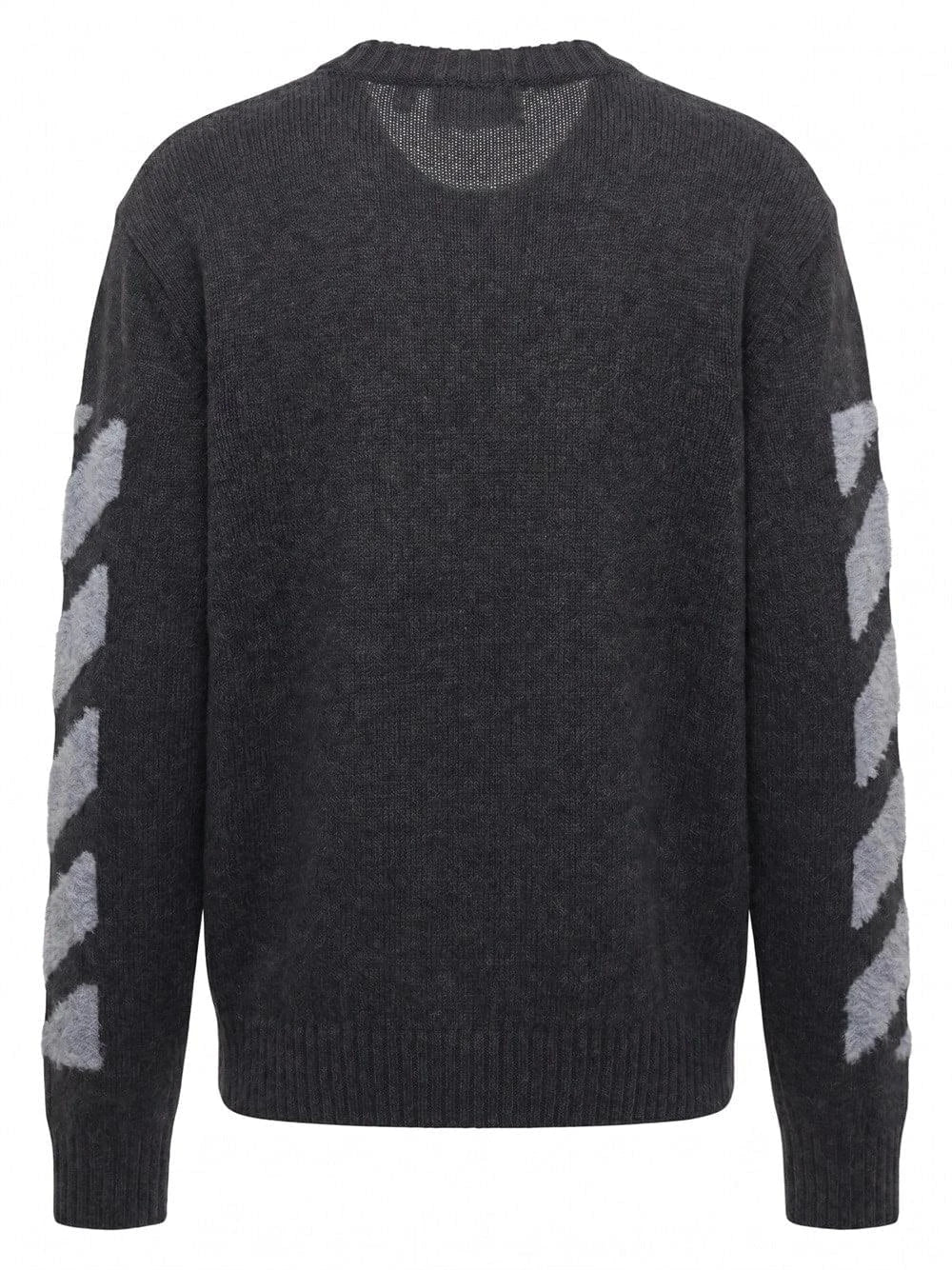Off White Men `Diag Fuzzy` Crew Neck Sweater OFF-WHITE