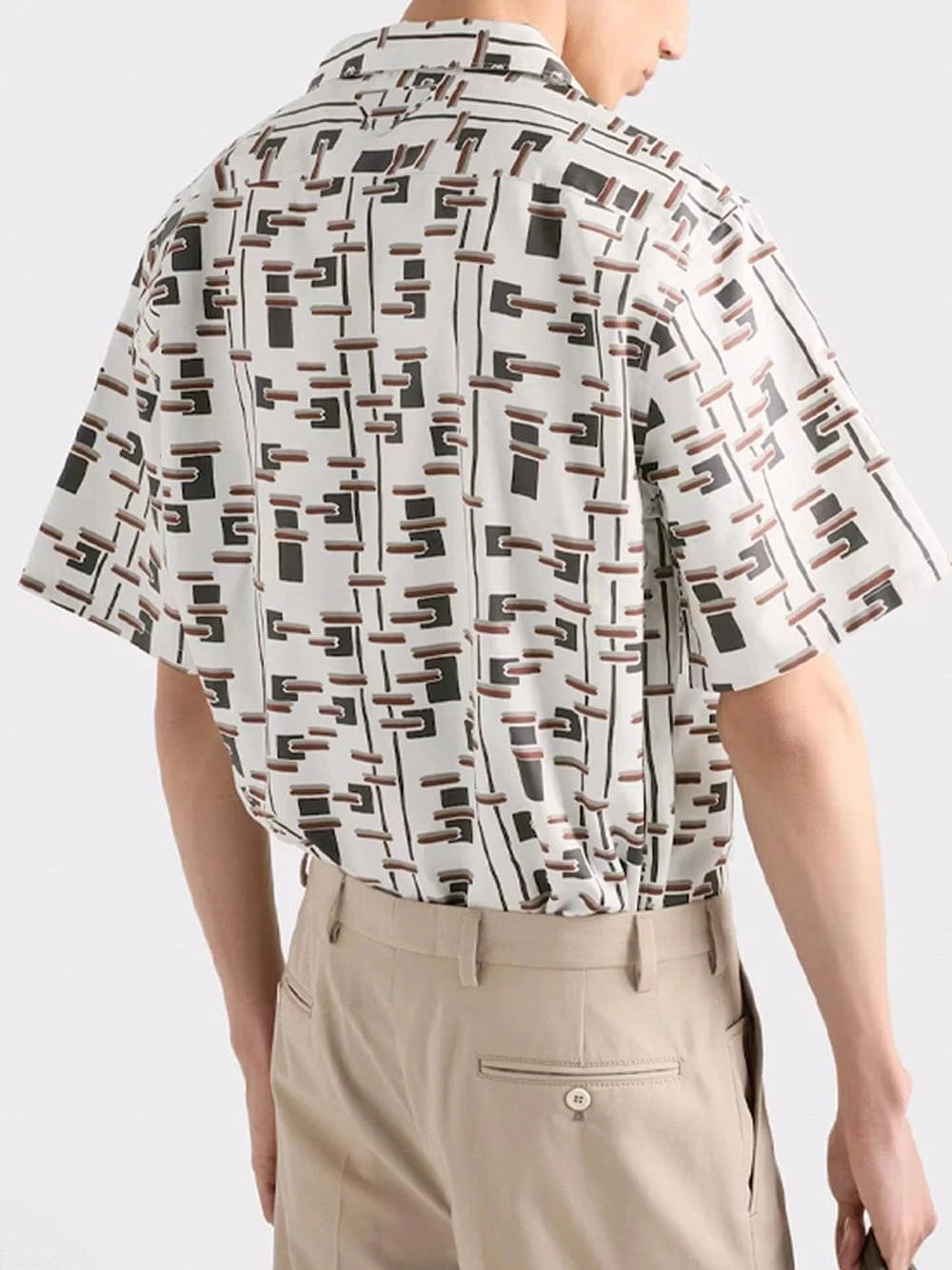 Prada Men Striped Cotton And Silk `Bowling` Shirt PRADA