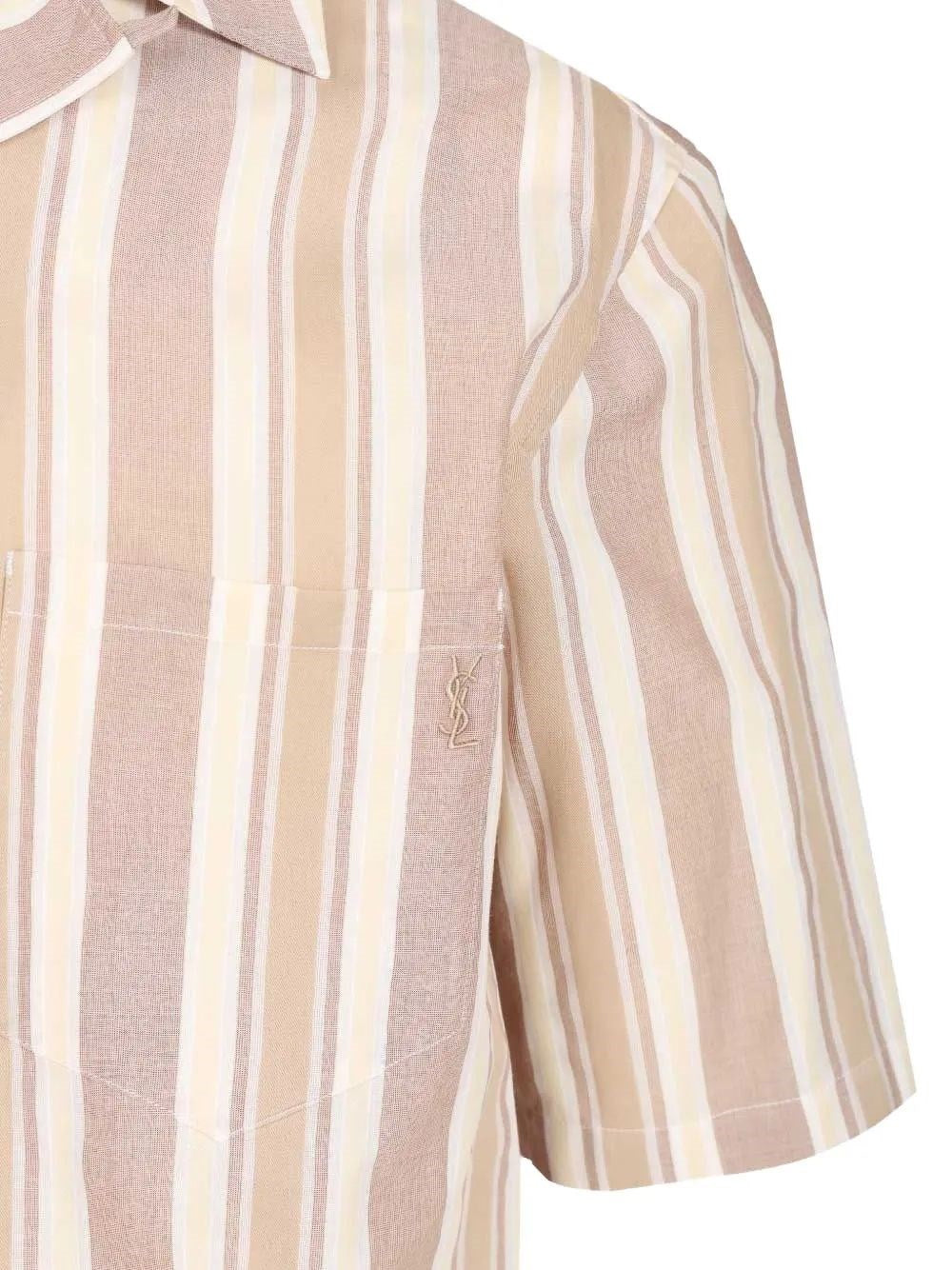 Saint Laurent Men Striped Cotton Shirt SAINT LAURENT