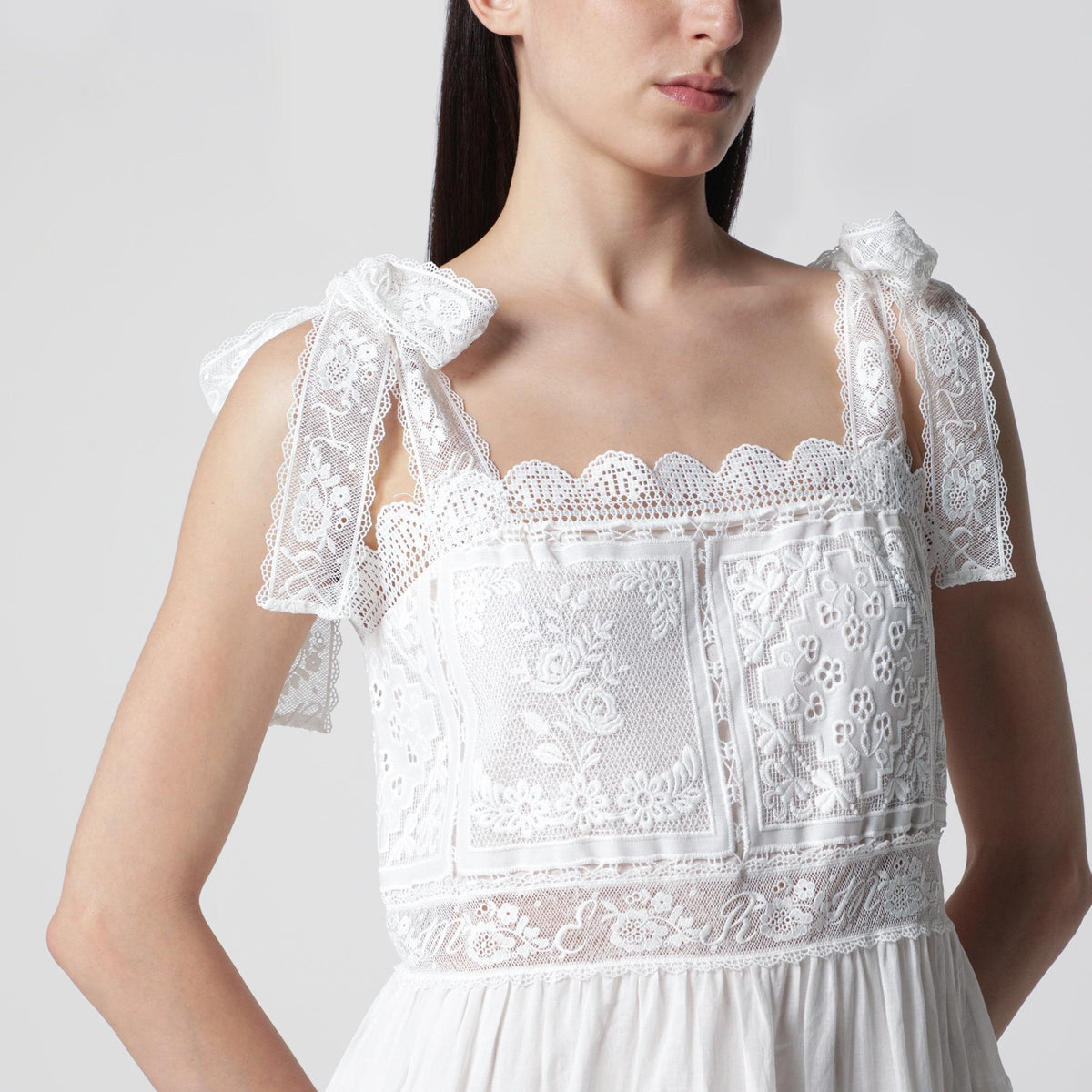 Zimmermann Ivory Aster Dress With Lace Trim Women Women ZIMMERMANN