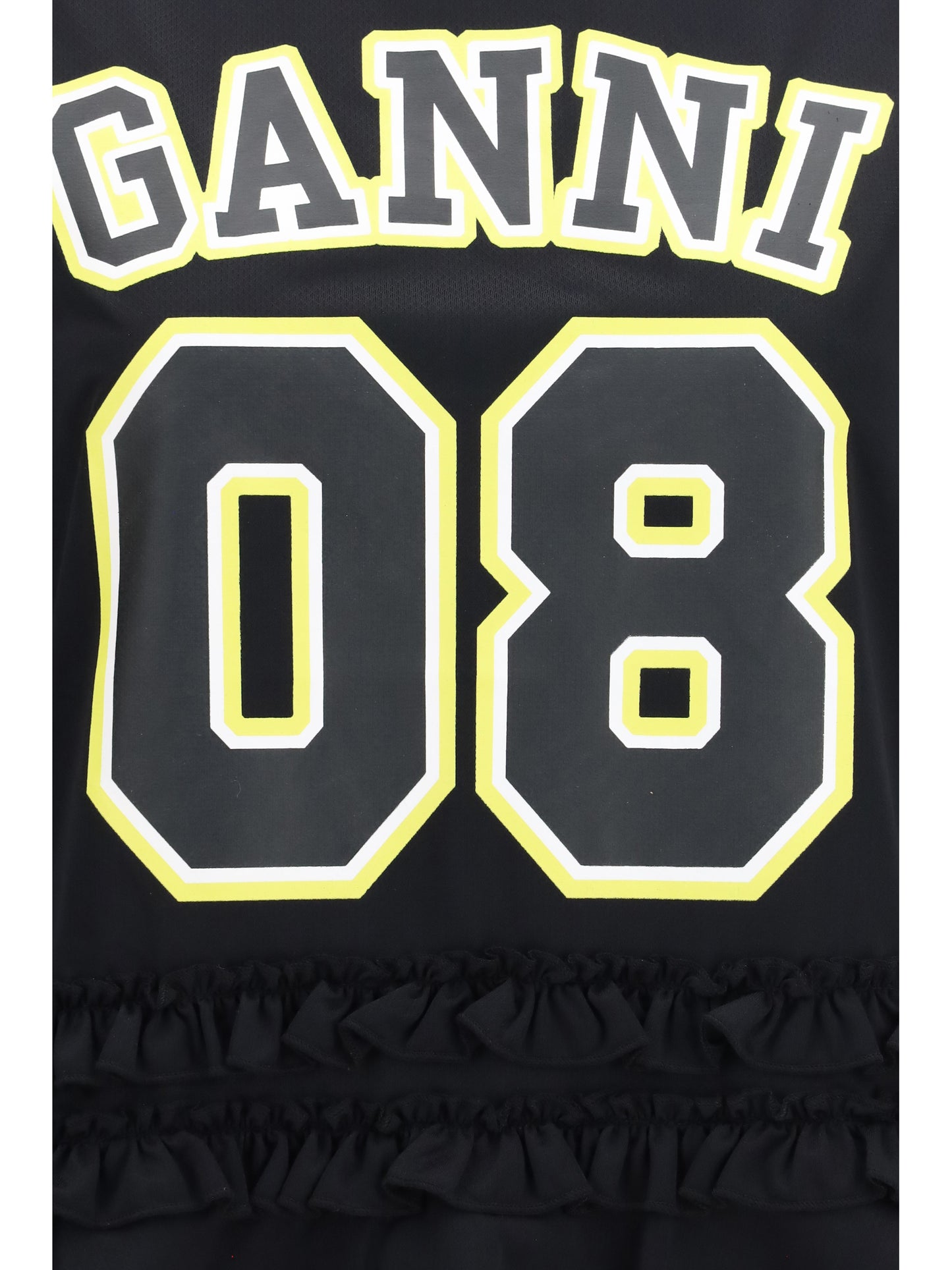 Ganni Women Cycora Oversized Tank Top With Ruffled Hem GANNI