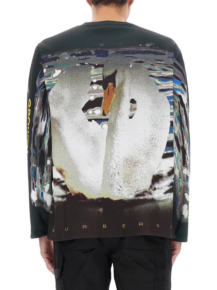 Burberry Men Swan Print T-Shirt BURBERRY