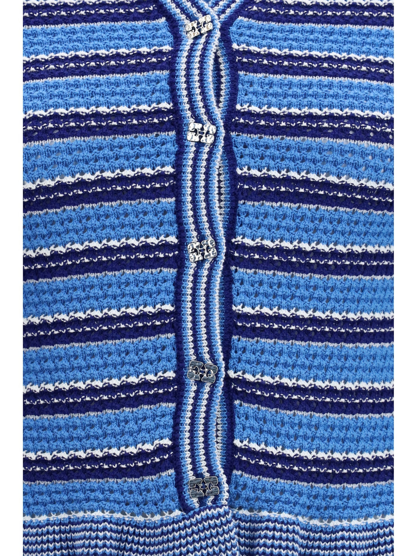 Ganni Women Striped Cotton Cardigan GANNI